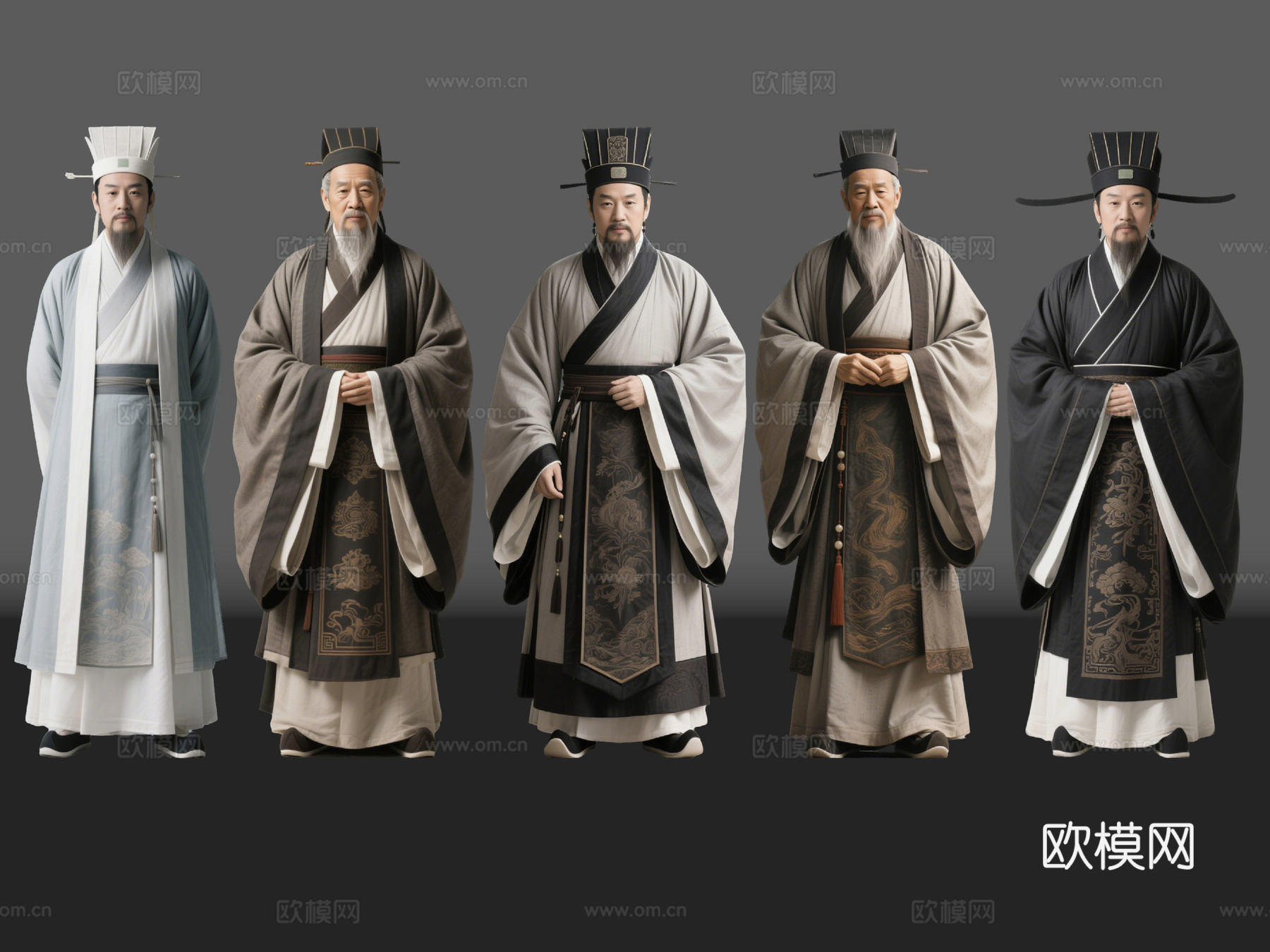 2D古装人物 古代军师 古装男子 诸葛亮 幕僚参谋 古代谋士su模型