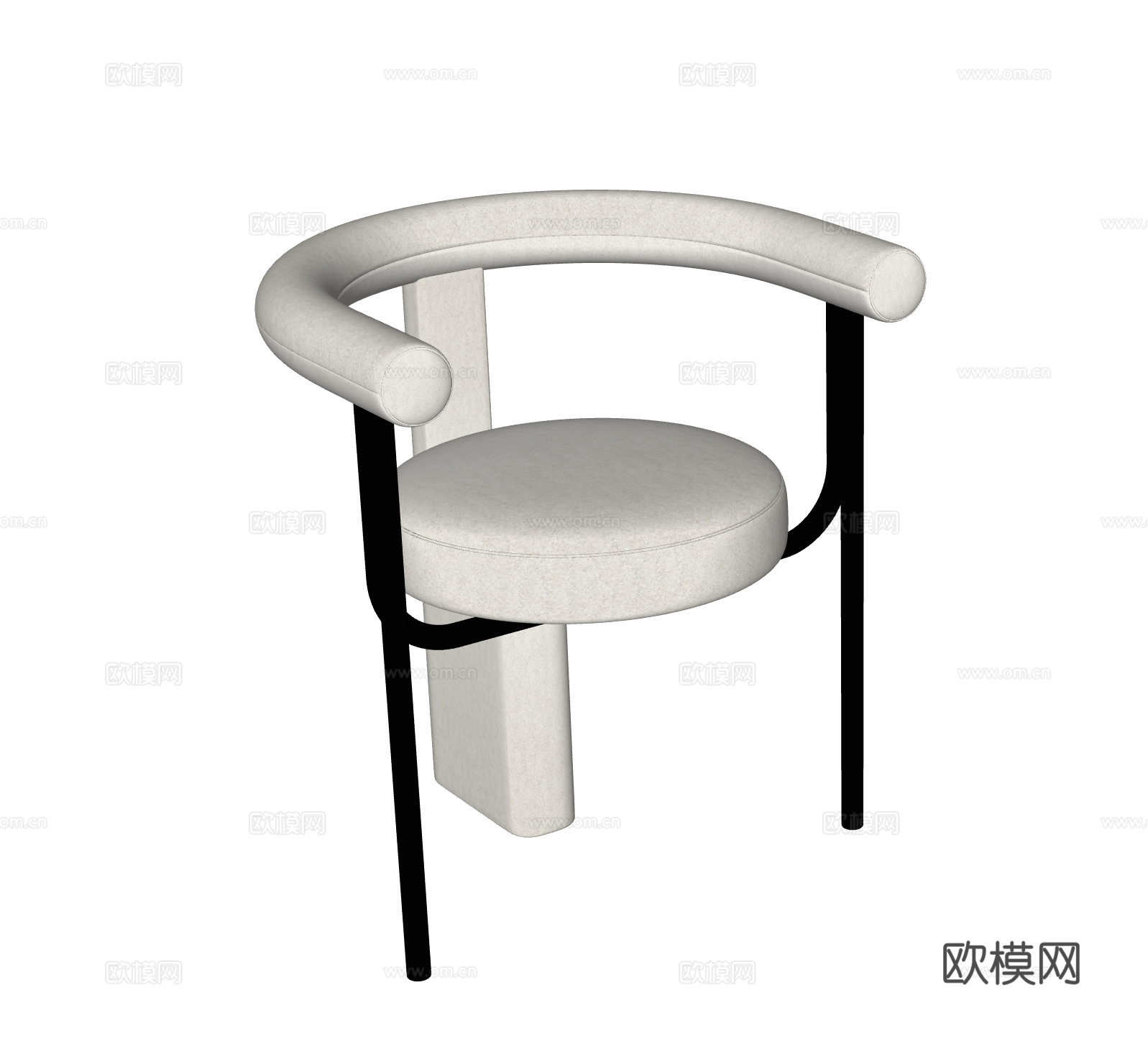 WOO 现代单椅 极简单椅 餐椅 休闲椅 扶手椅 布椅su模型