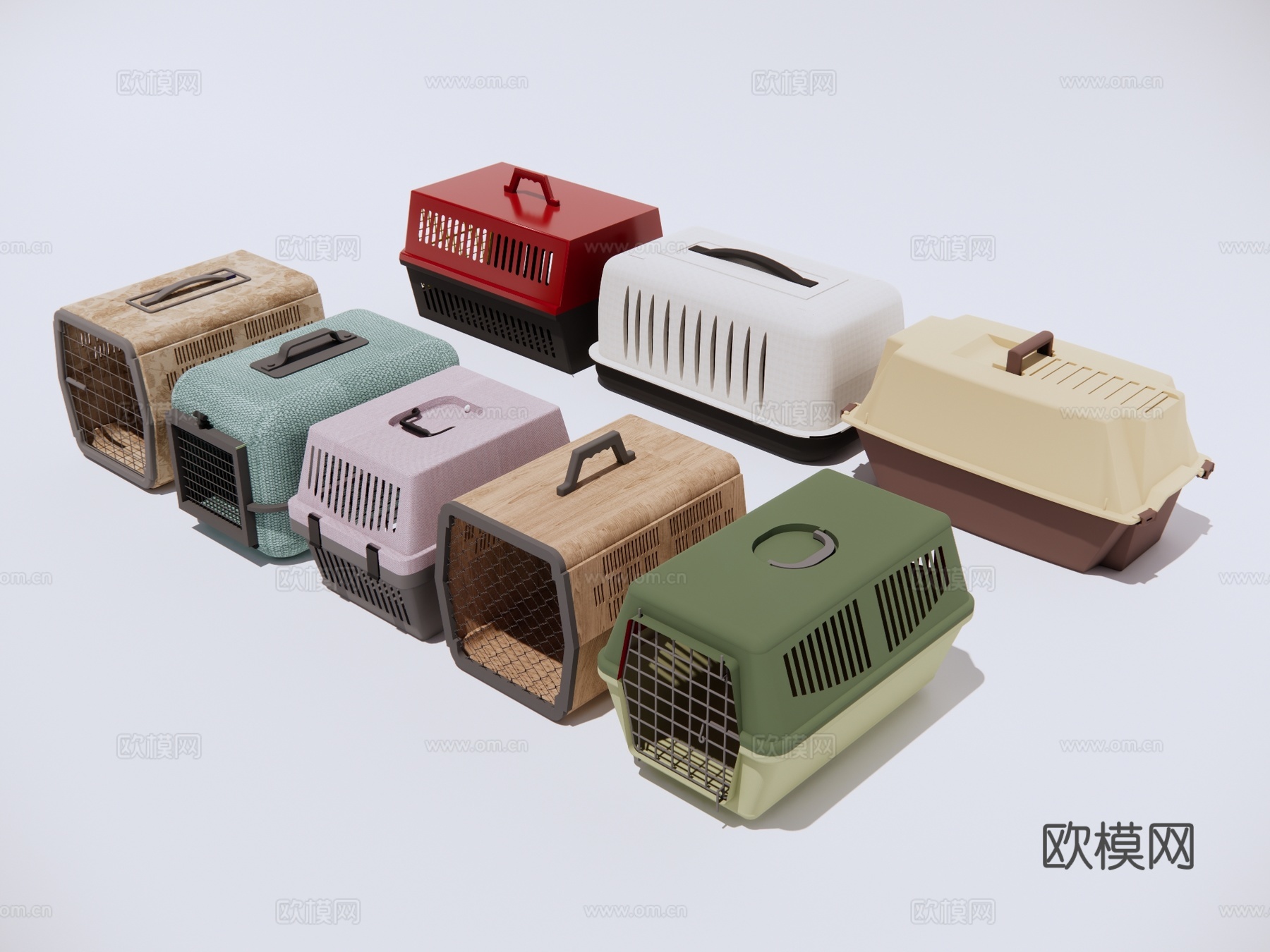 宠物托运箱 便携猫狗笼子su模型