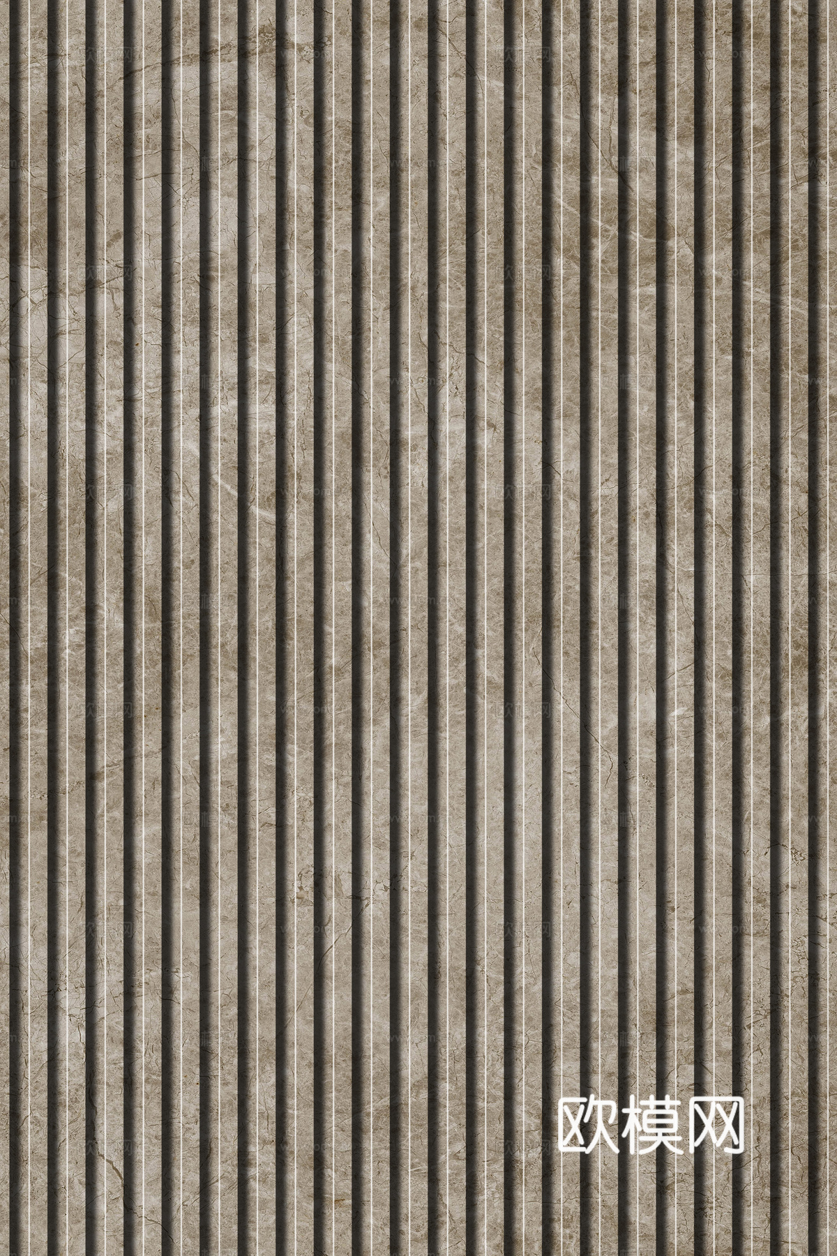 岩板石纹拉槽格栅长城板下载（渲染图8）