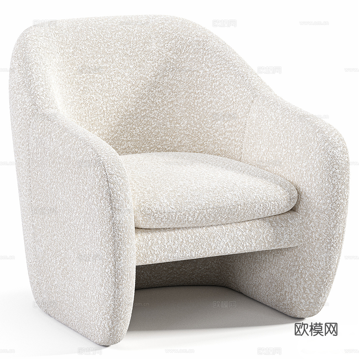 现代意式布艺扶手椅3d模型