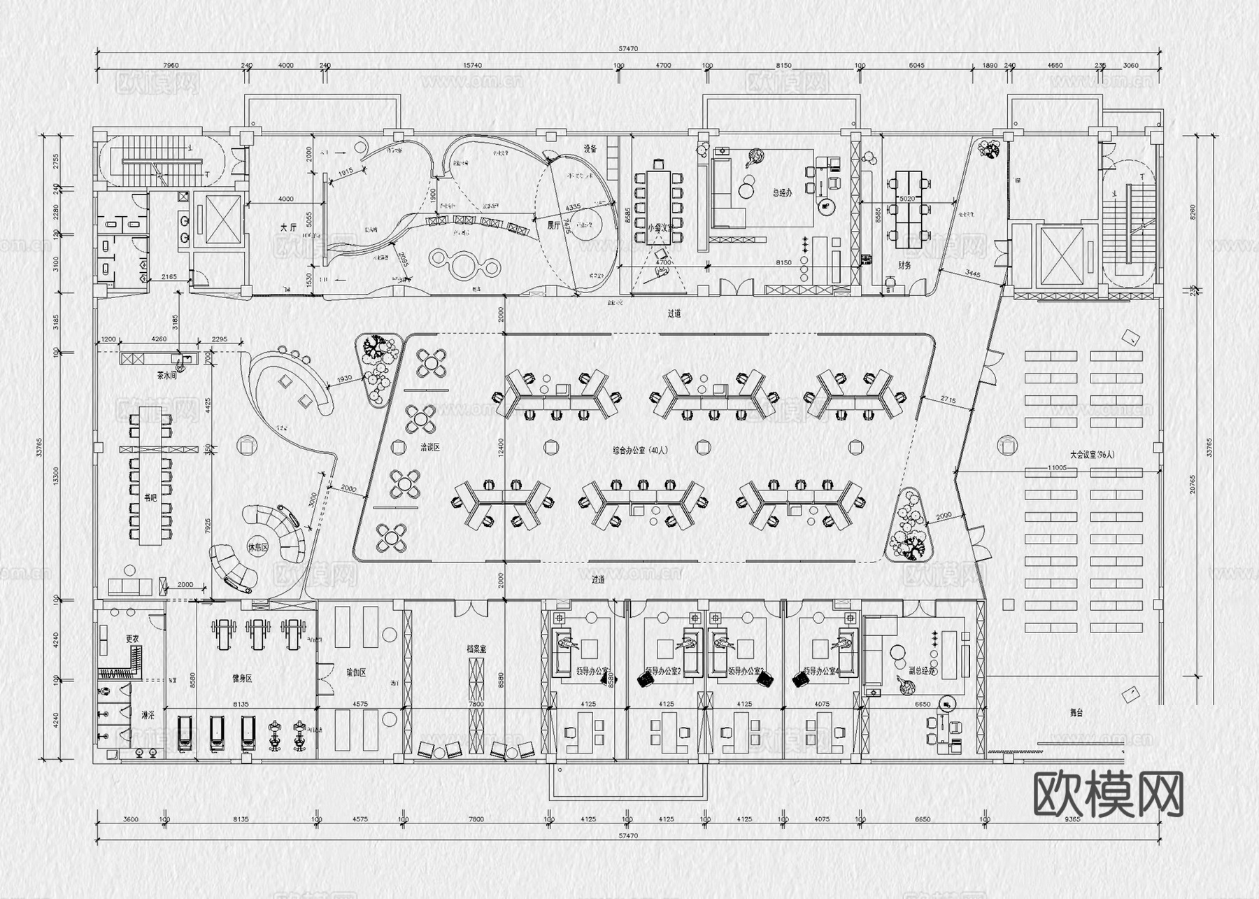 办公空间 会议室 办公室 工作室 工装图库 公司cad施工图
