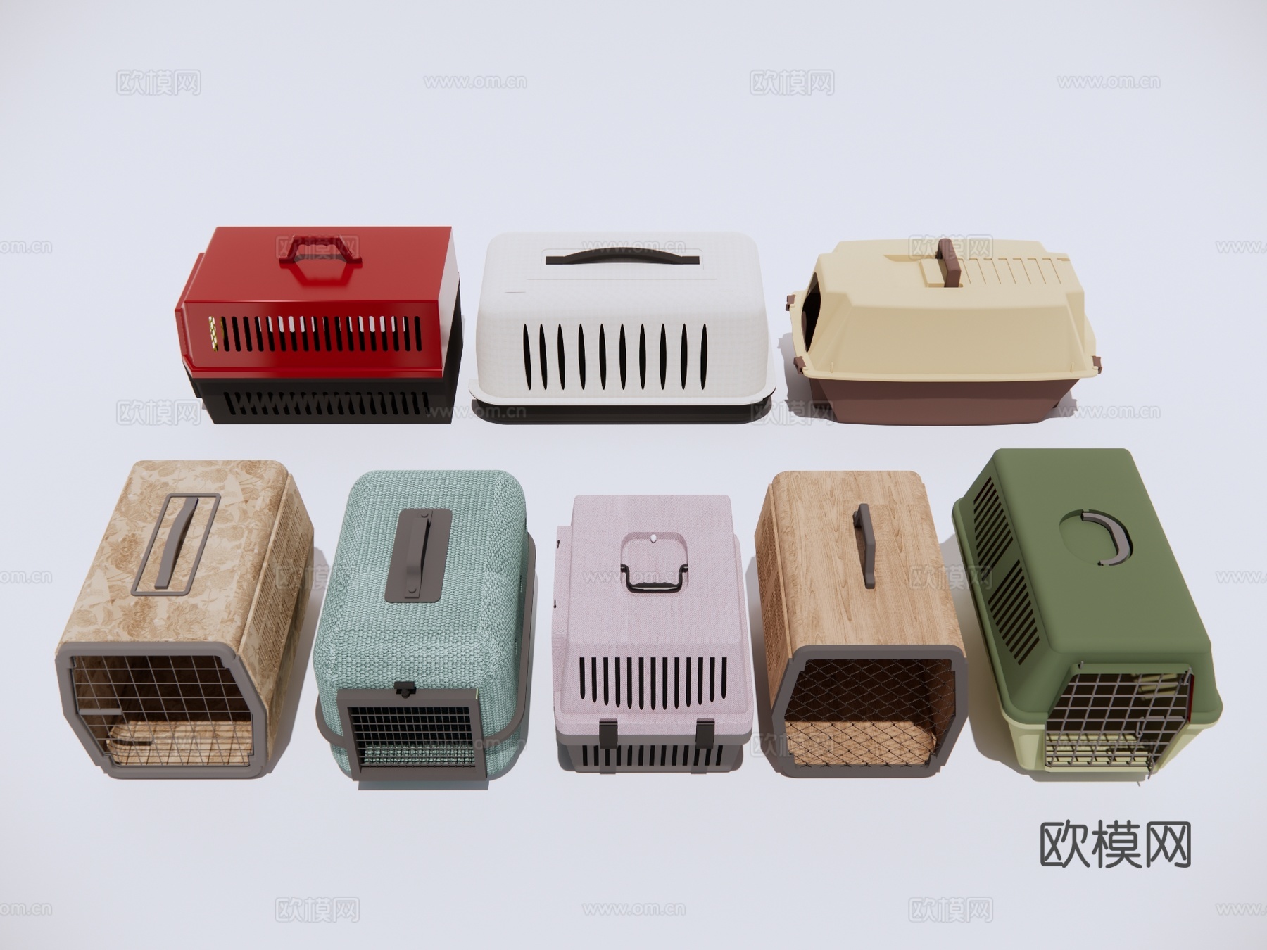 宠物托运箱 便携猫狗笼子su模型