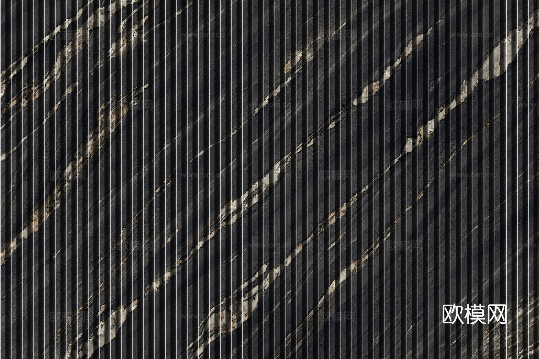 岩板石纹拉槽格栅长城板下载（渲染图8）
