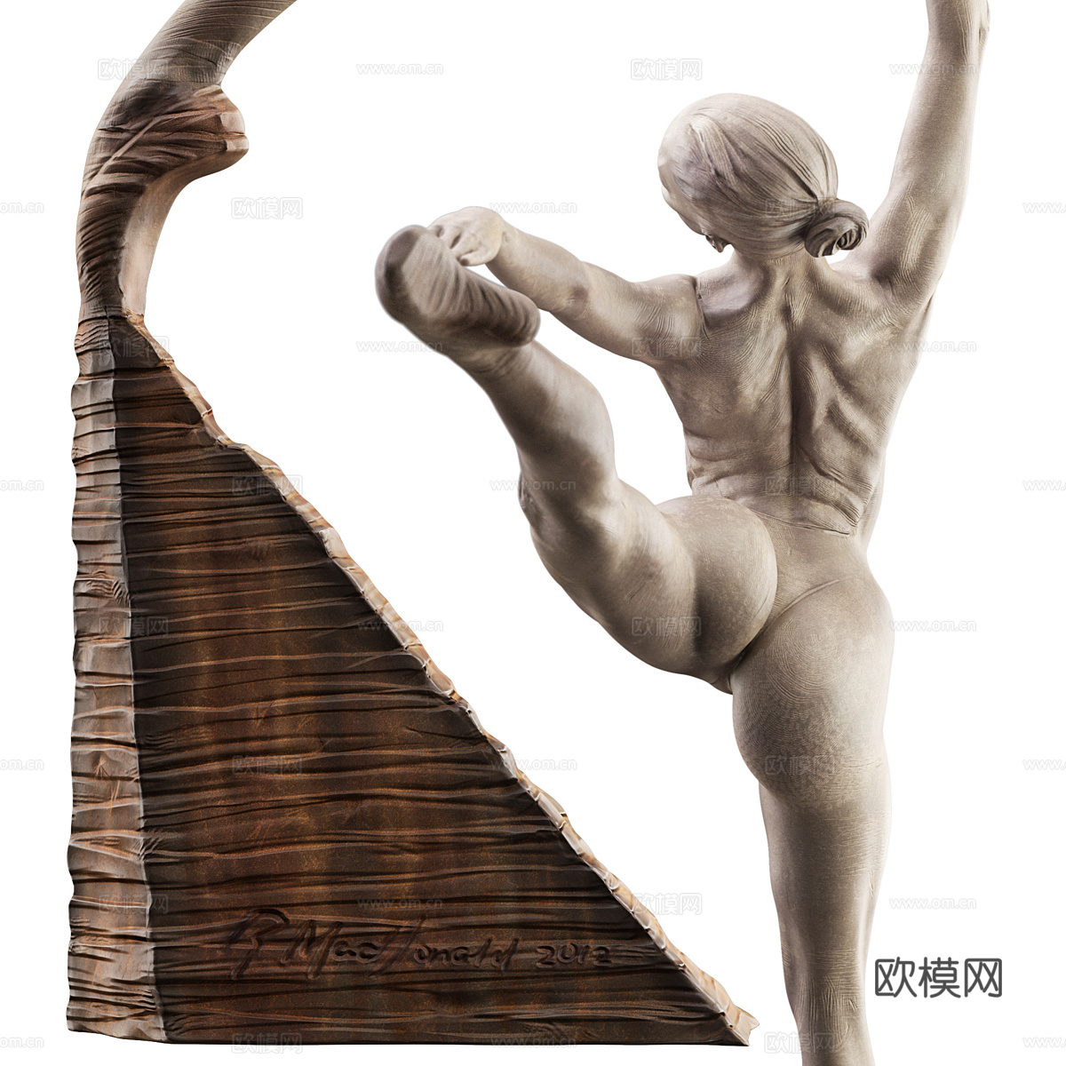 青铜芭蕾舞演员雕塑3d模型