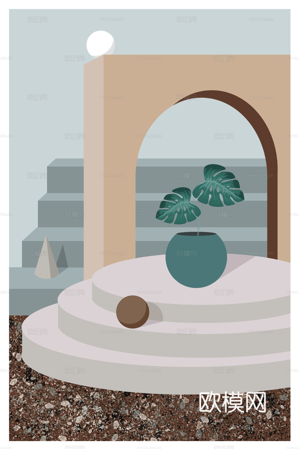 现代简约北欧风莫兰迪色系装饰画