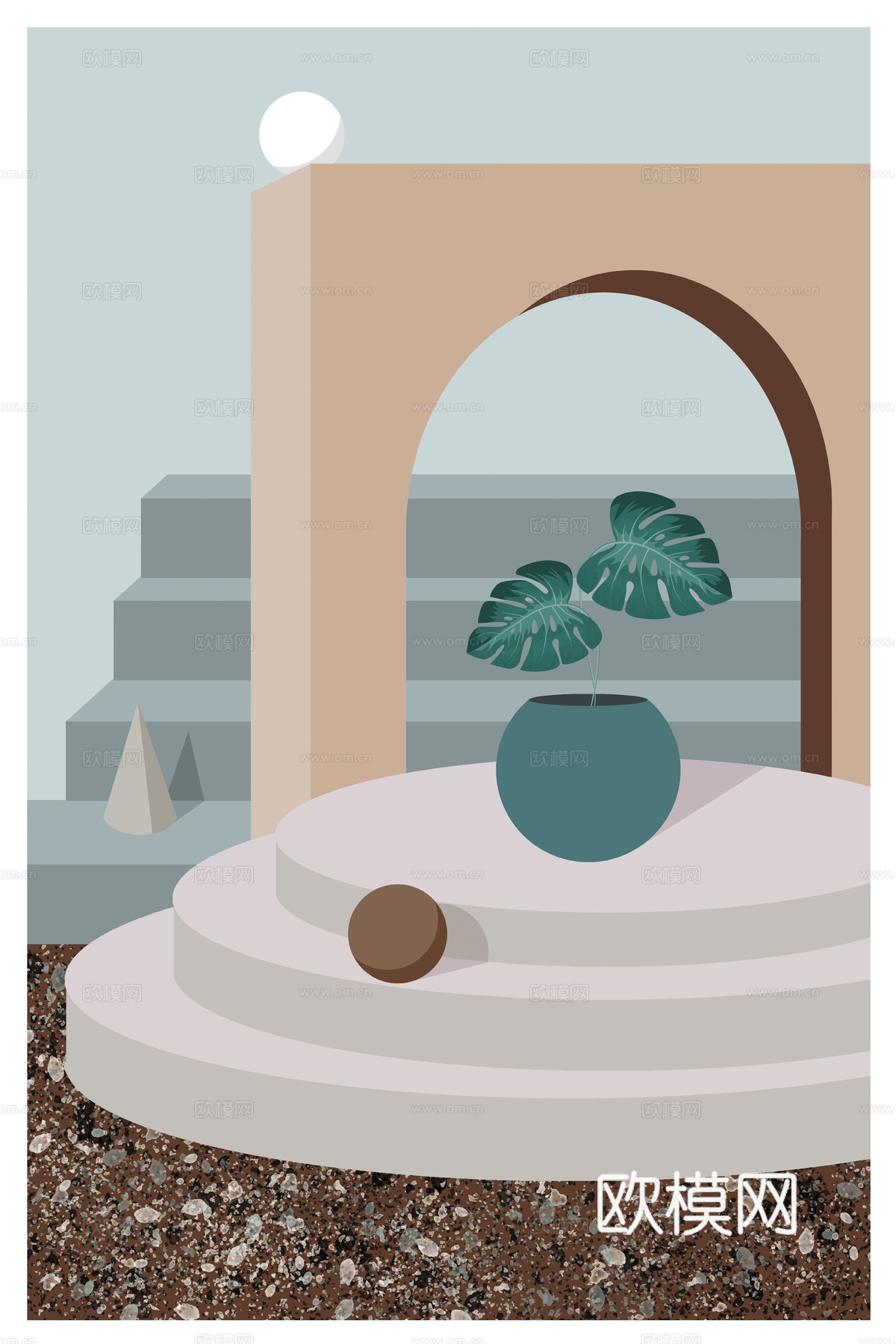 现代简约北欧风莫兰迪色系装饰画