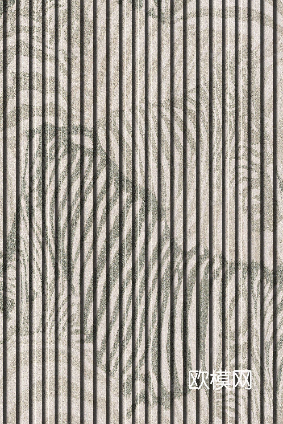 岩板石纹拉槽格栅长城板下载（渲染图5）