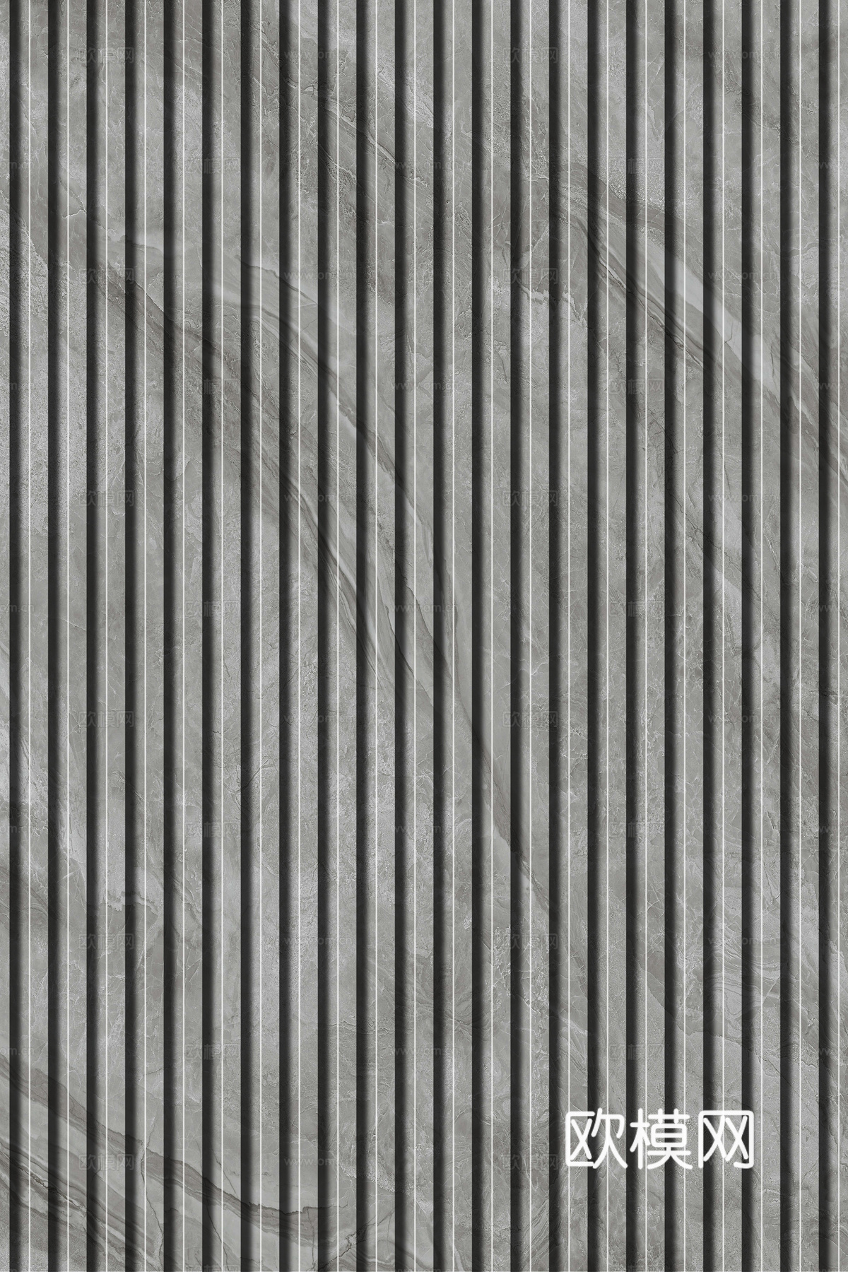 岩板大理石纹拉槽长城板格栅背景墙下载（渲染图7）