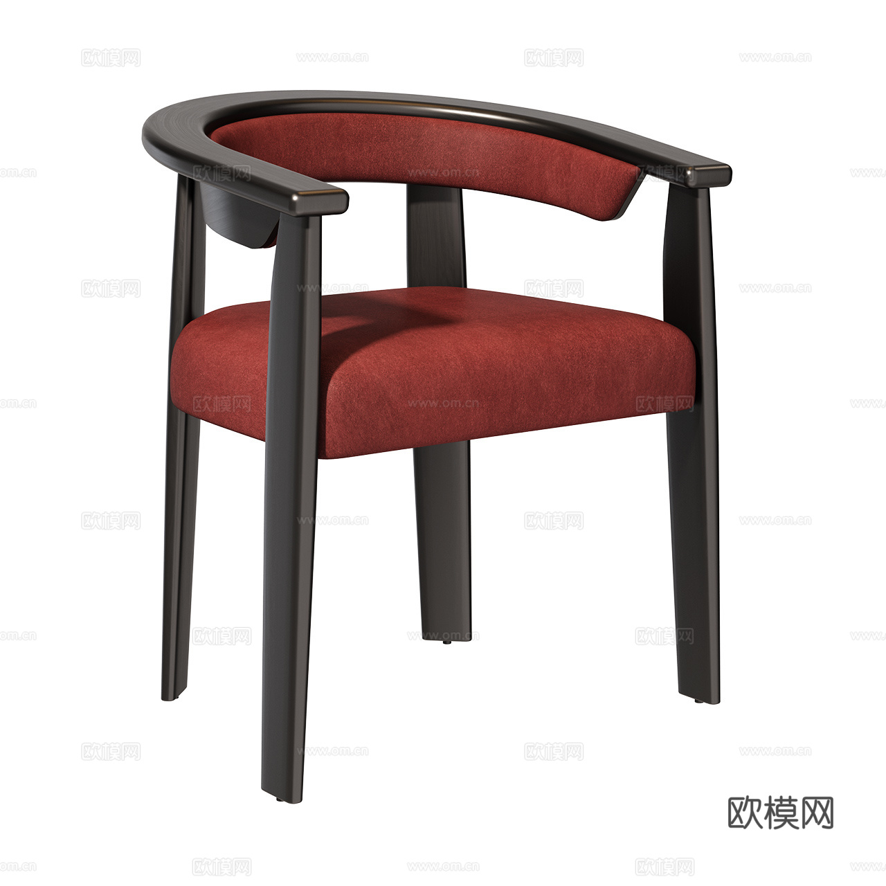 Baxter 意式扶手椅 布艺餐椅 茶椅 单椅 休闲椅3d模型