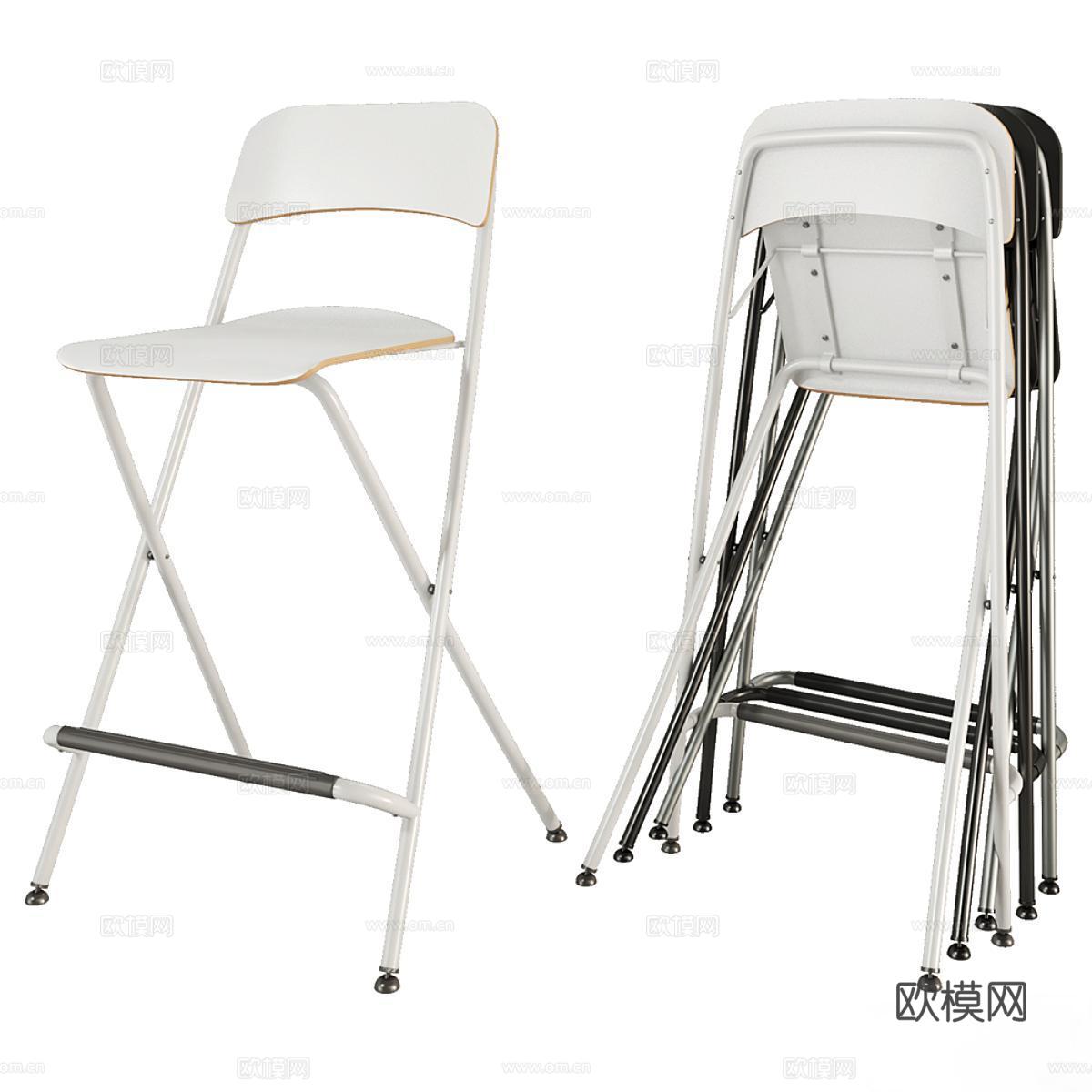 Ikea 宜家吧椅 吧凳 北欧吧椅 简约吧椅 折叠椅3d模型