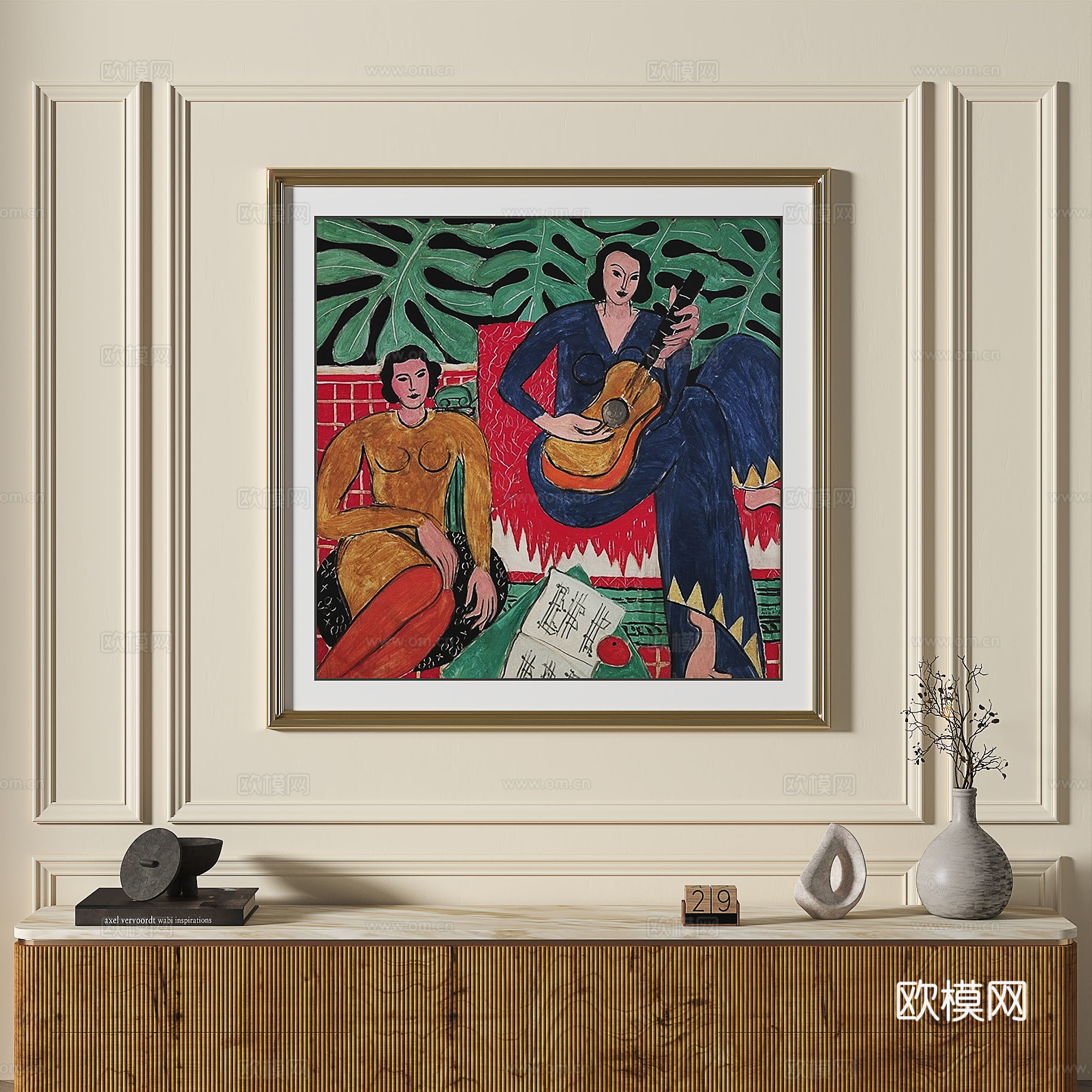 简欧，复古，抽象，轻奢，复古，现代，简约，装饰画3d模型