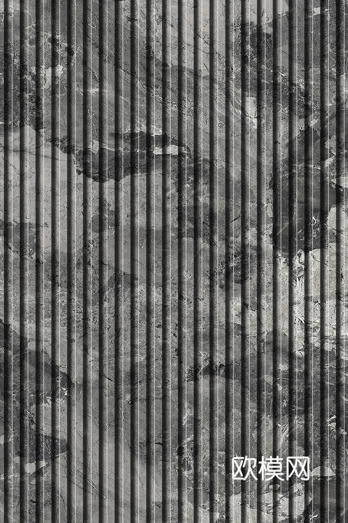 岩板石纹拉槽格栅长城板下载（渲染图8）