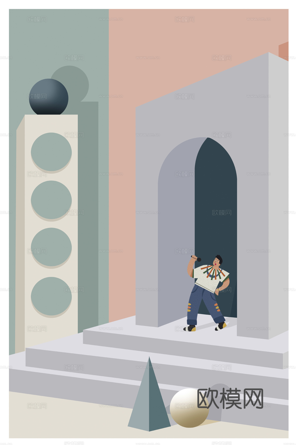 现代简约北欧风莫兰迪色系装饰画