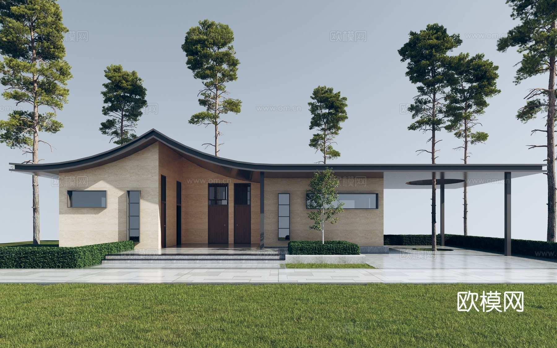 现代小公建  驿站3d模型