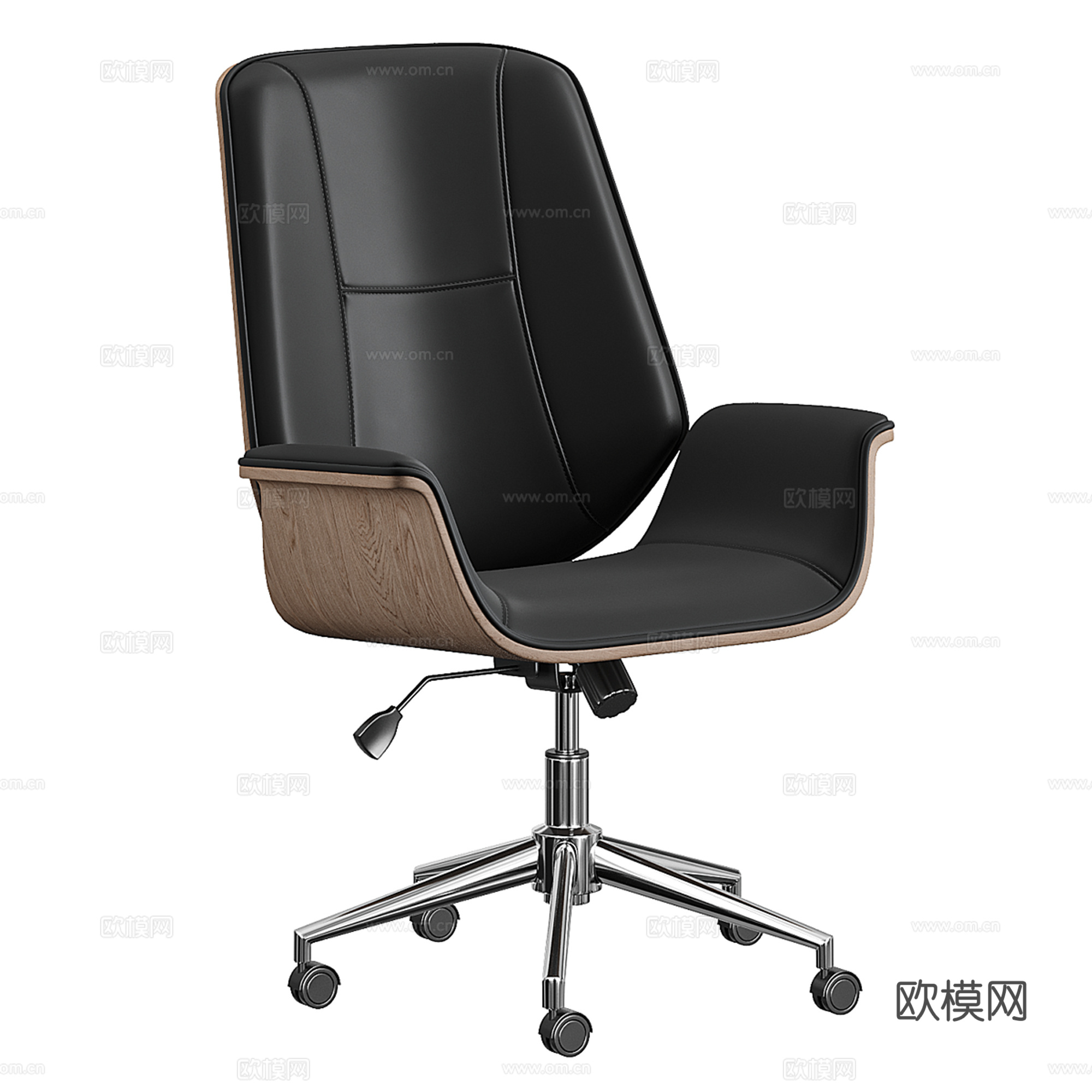 现代皮质办公椅su模型