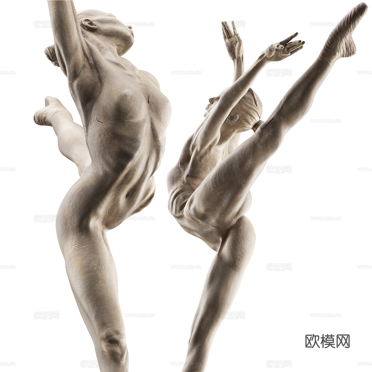 青铜芭蕾舞演员雕塑3d模型