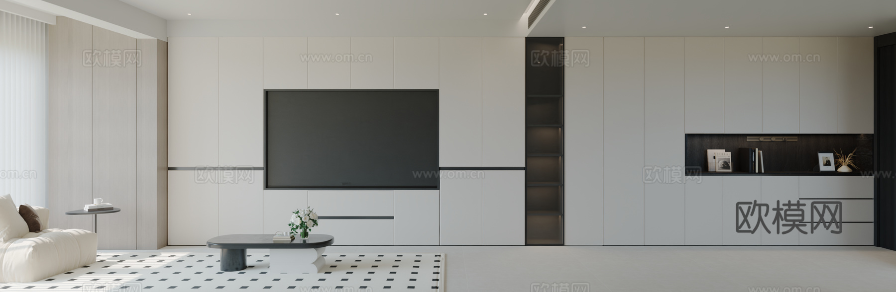 现代简约家居客厅 客厅3d模型3d模型
