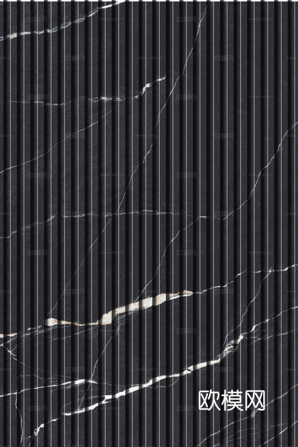 岩板大理石纹拉槽长城板格栅背景墙下载（渲染图3）