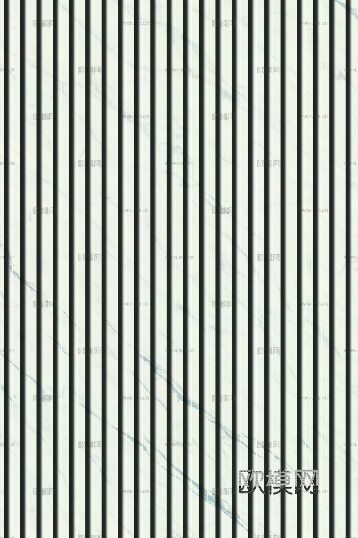 岩板大理石纹拉槽长城板格栅背景墙下载（渲染图1）