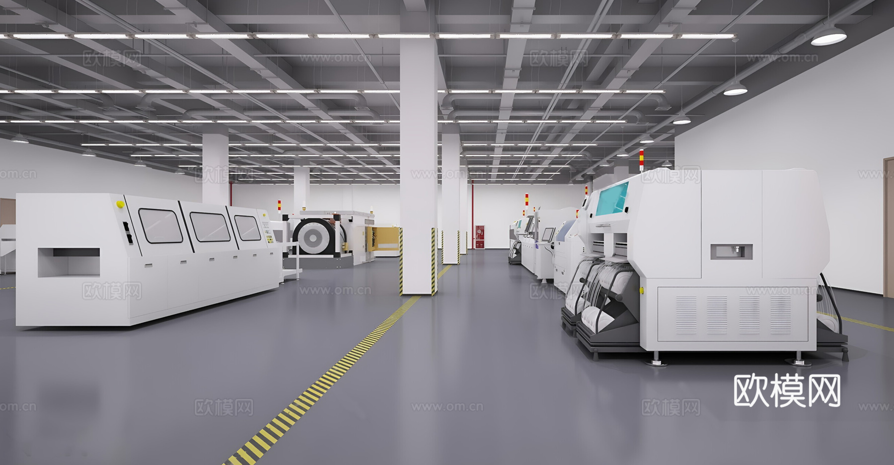 现代其他办公空间 生产车间3d模型