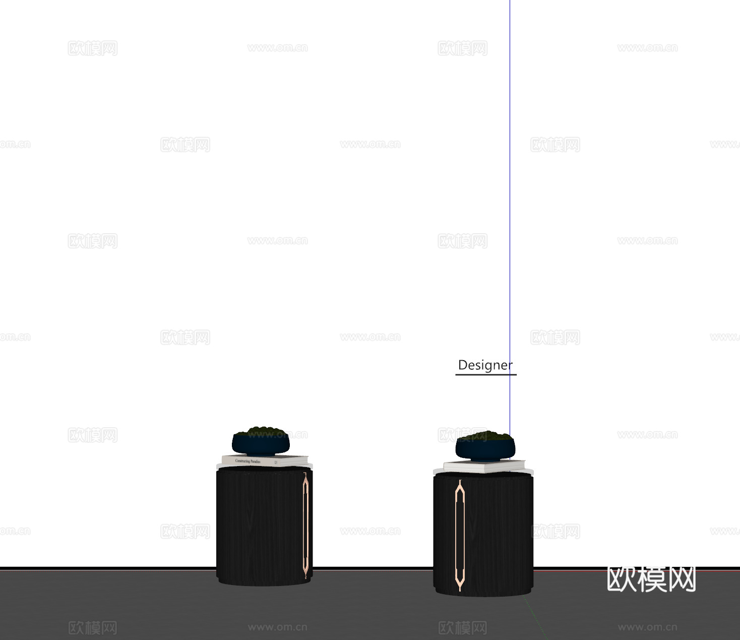 新中式边几 摆件su模型