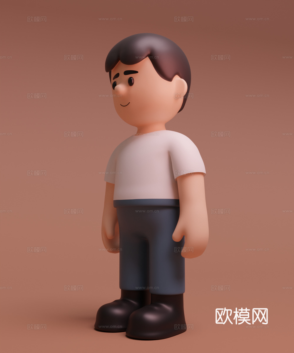 男人 卡通男人 男孩 亚洲人3d模型
