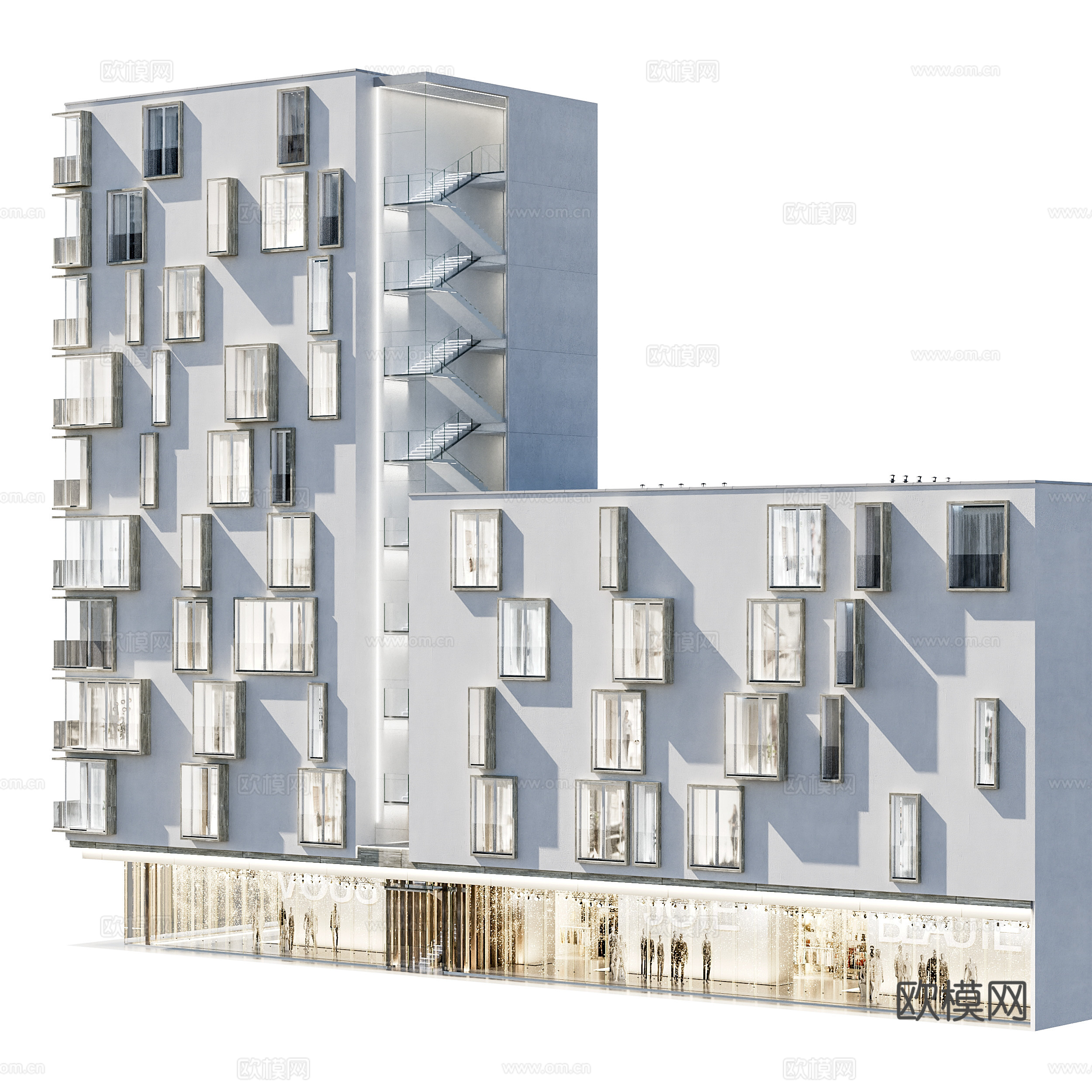 现代高层住宅外观3d模型
