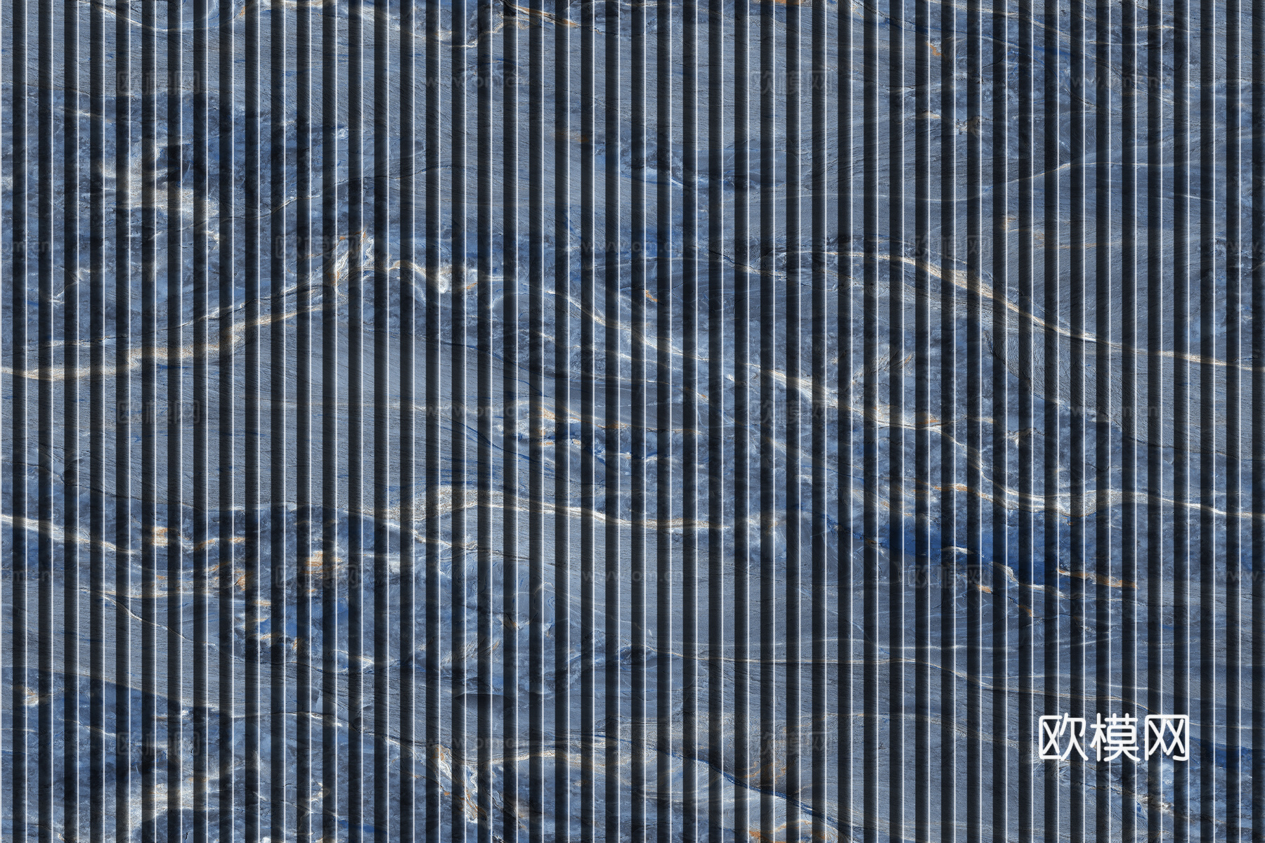 岩板石纹拉槽格栅长城板下载（渲染图8）