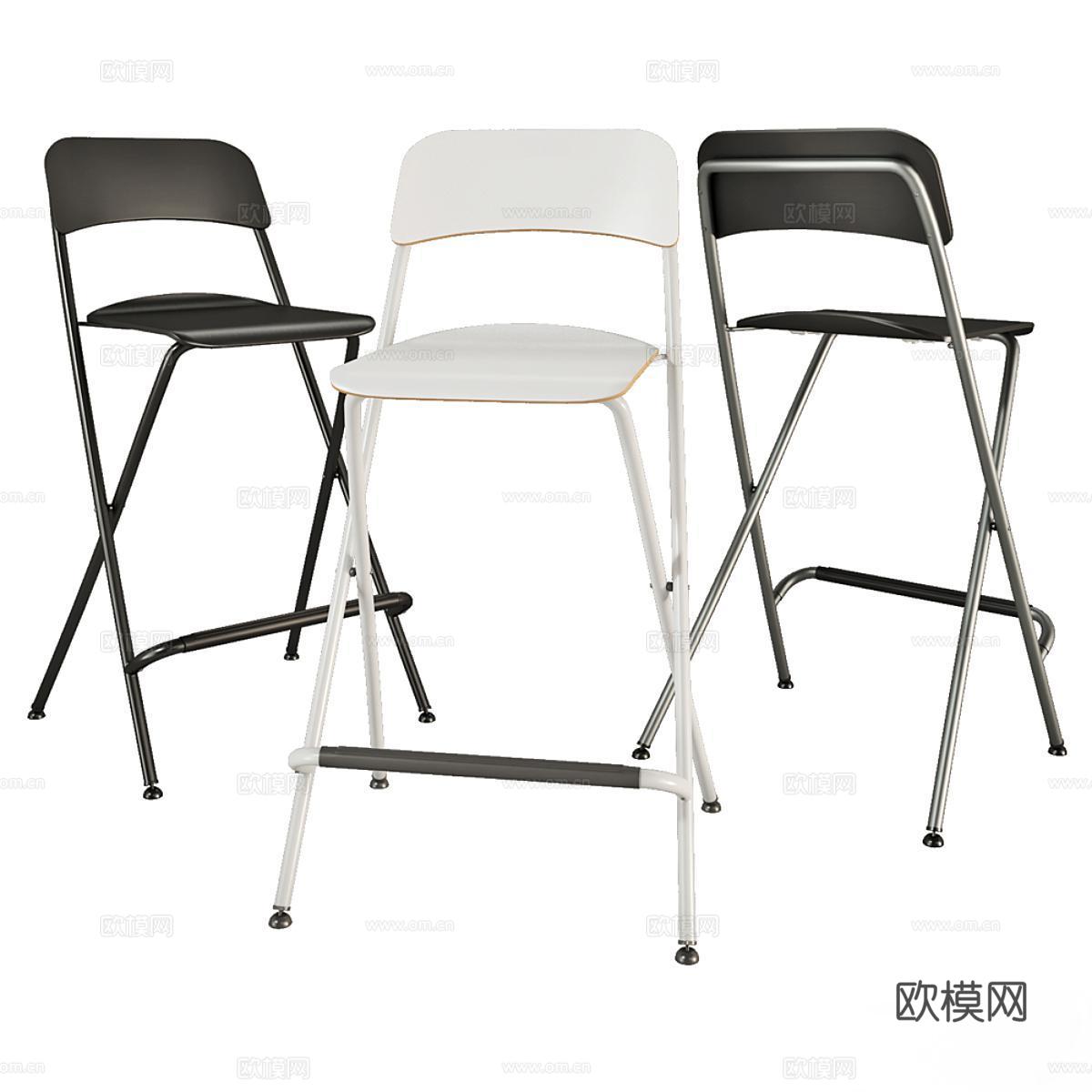 Ikea 宜家吧椅 吧凳 北欧吧椅 简约吧椅 折叠椅3d模型