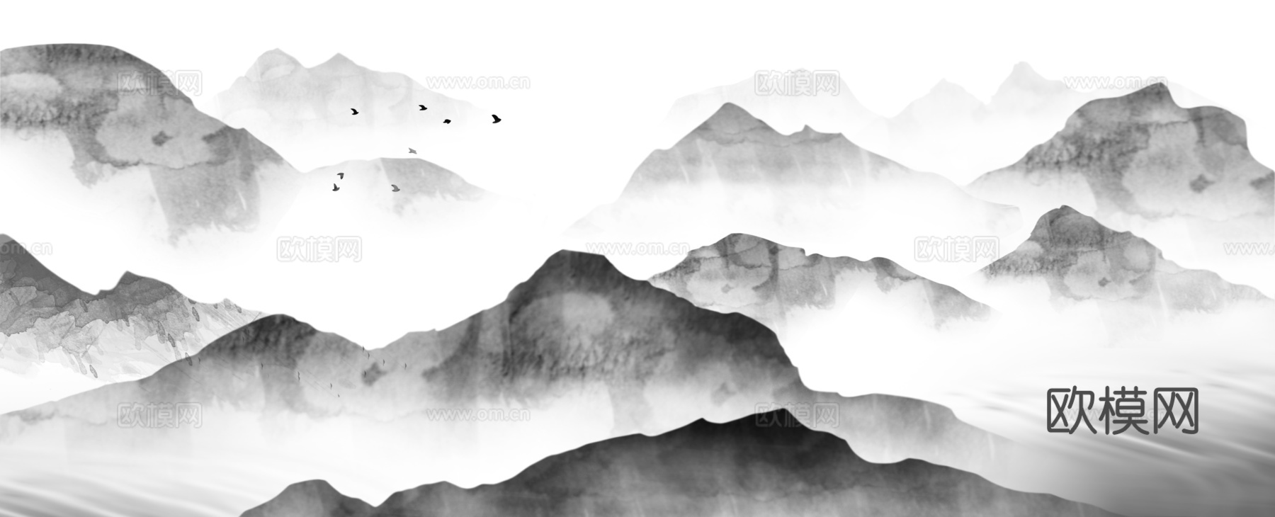 水墨山水 远山