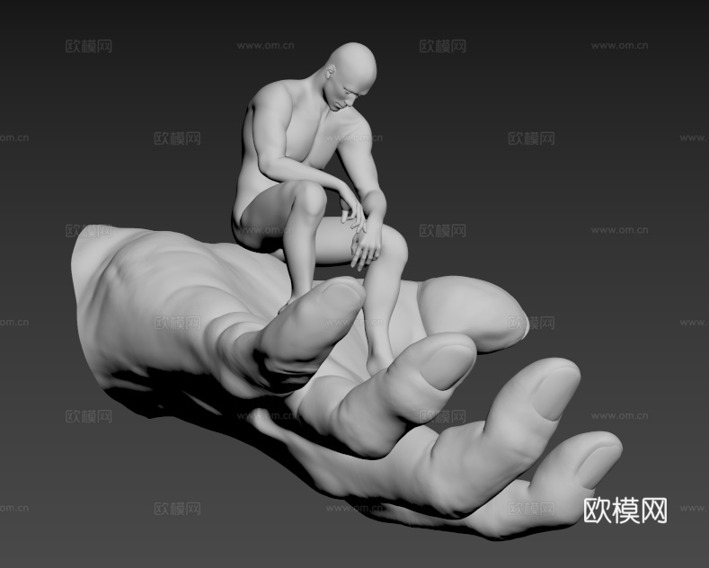 人物手掌雕塑3d模型