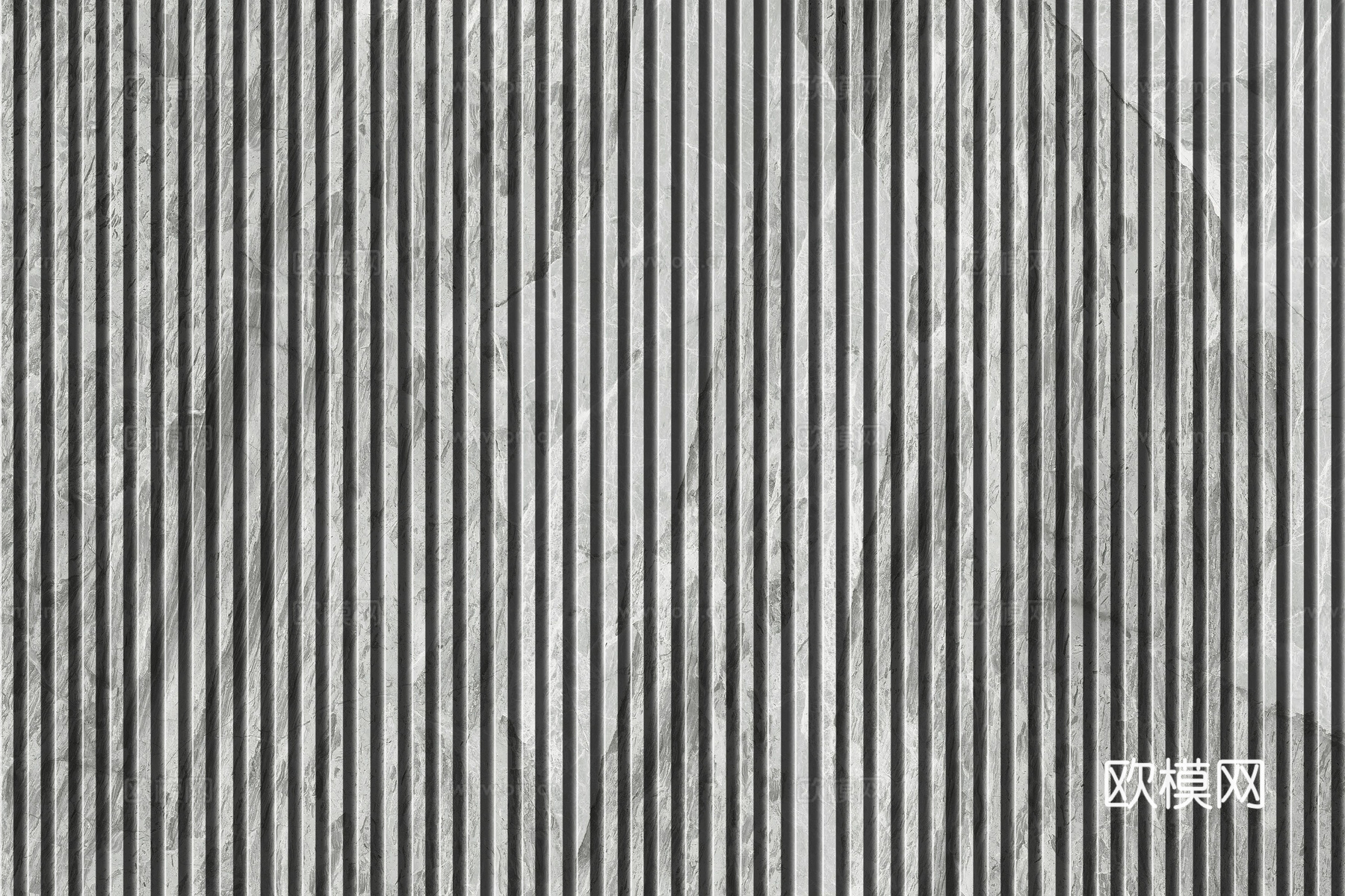 岩板大理石纹拉槽长城板格栅背景墙下载（渲染图4）