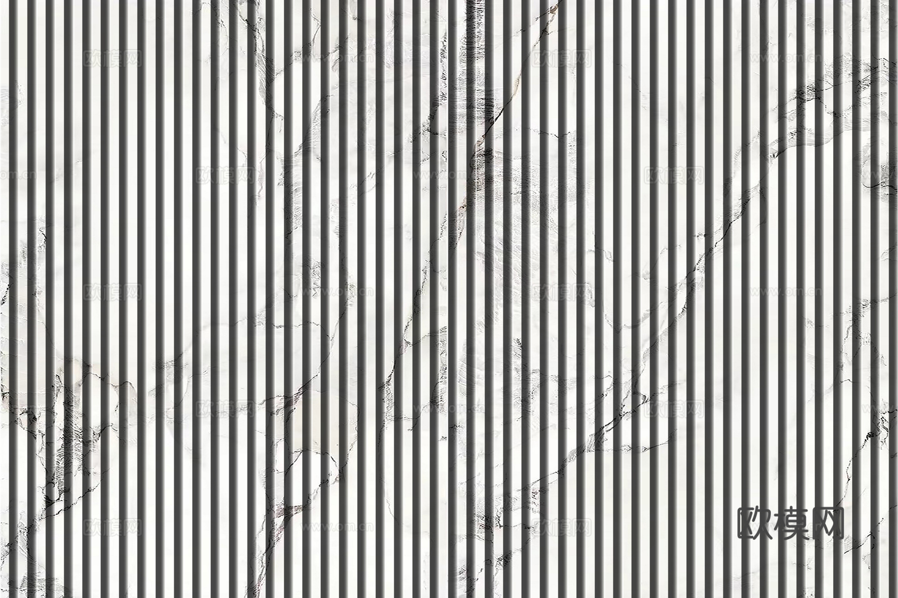 岩板大理石纹拉槽长城板格栅背景墙下载（渲染图3）