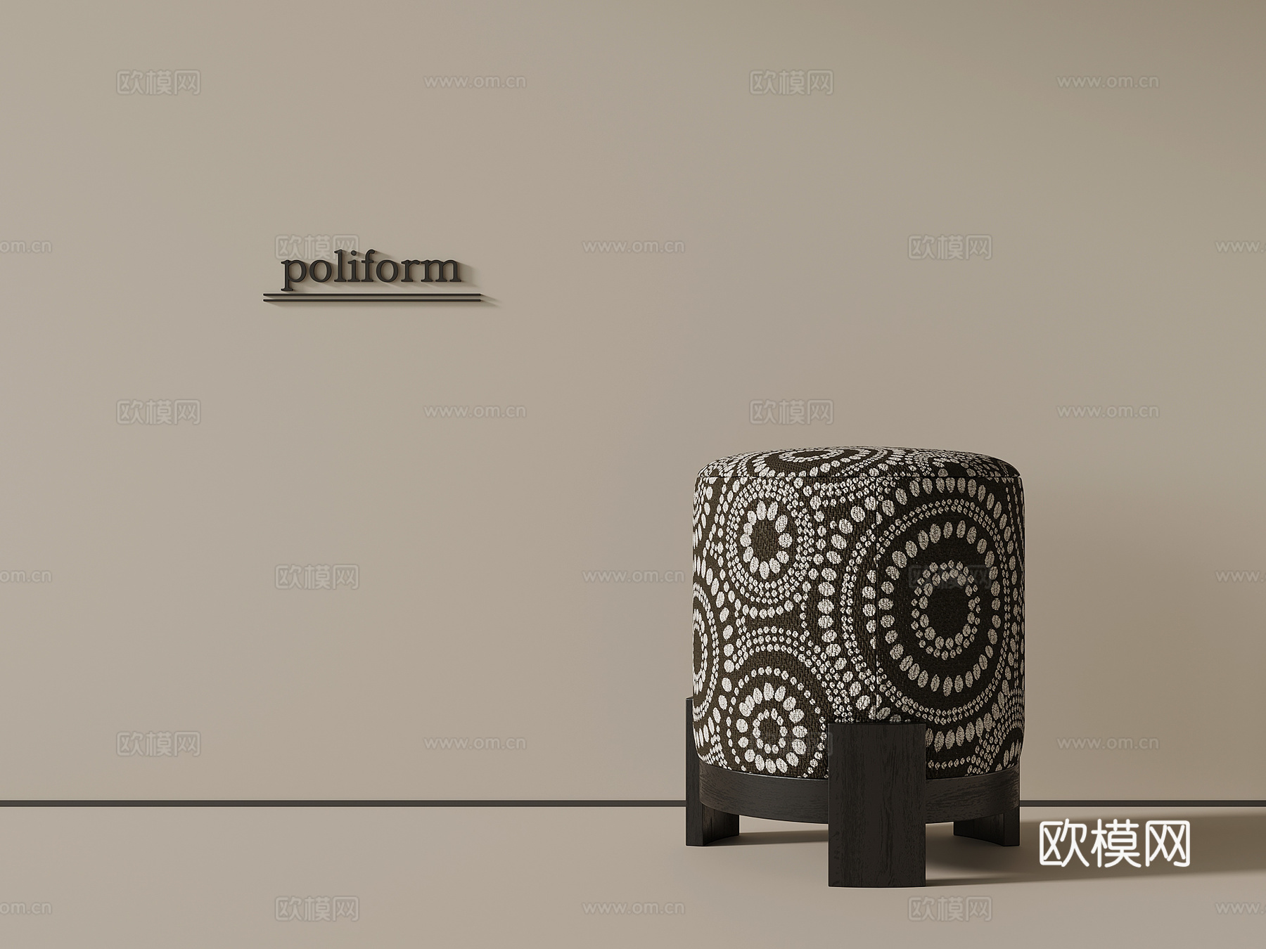 法式复古风凳子 圆凳3d模型