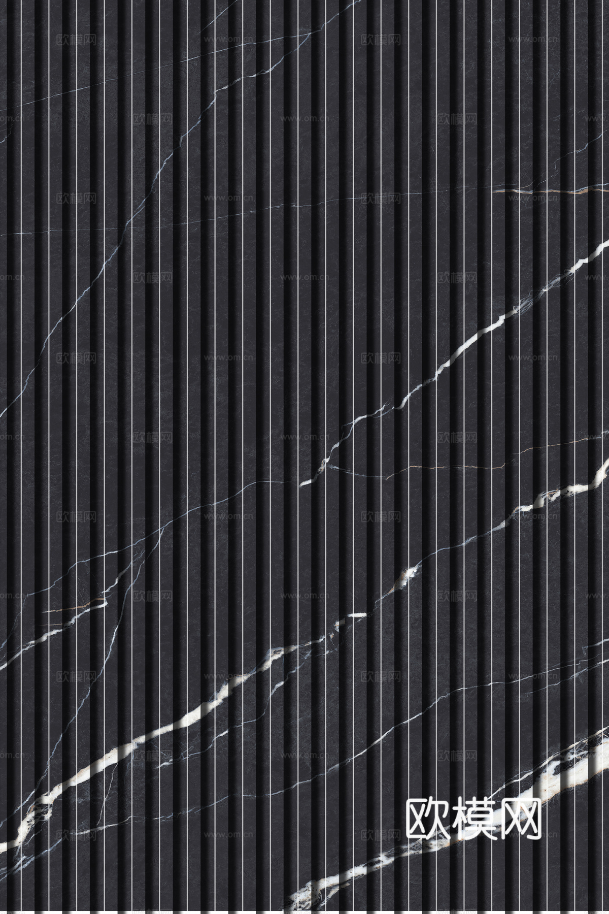 岩板大理石纹拉槽长城板格栅背景墙下载（渲染图5）