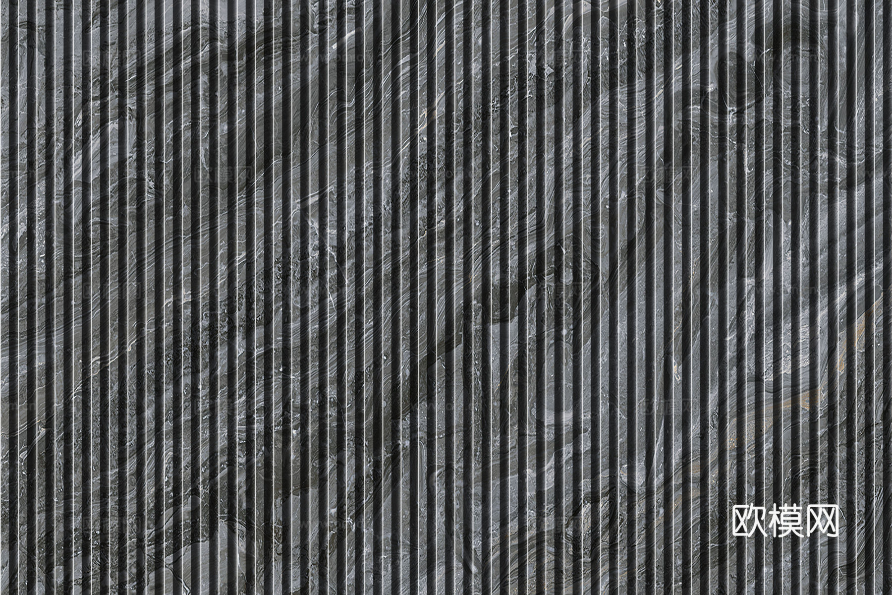 岩板大理石纹拉槽长城板格栅背景墙下载（渲染图3）