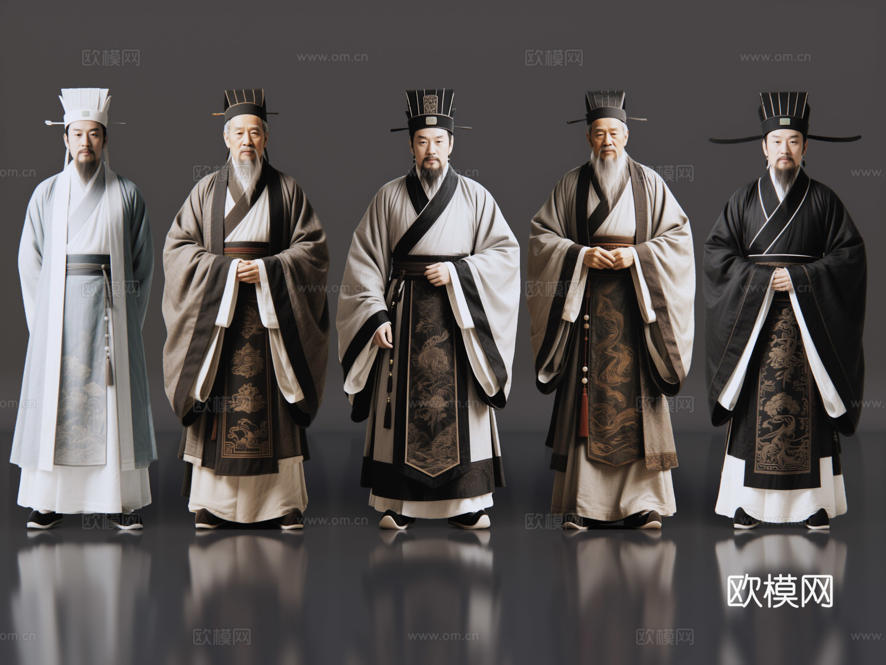 2D古装人物 古代军师 古装男子 诸葛亮 幕僚参谋 古代谋士su模型