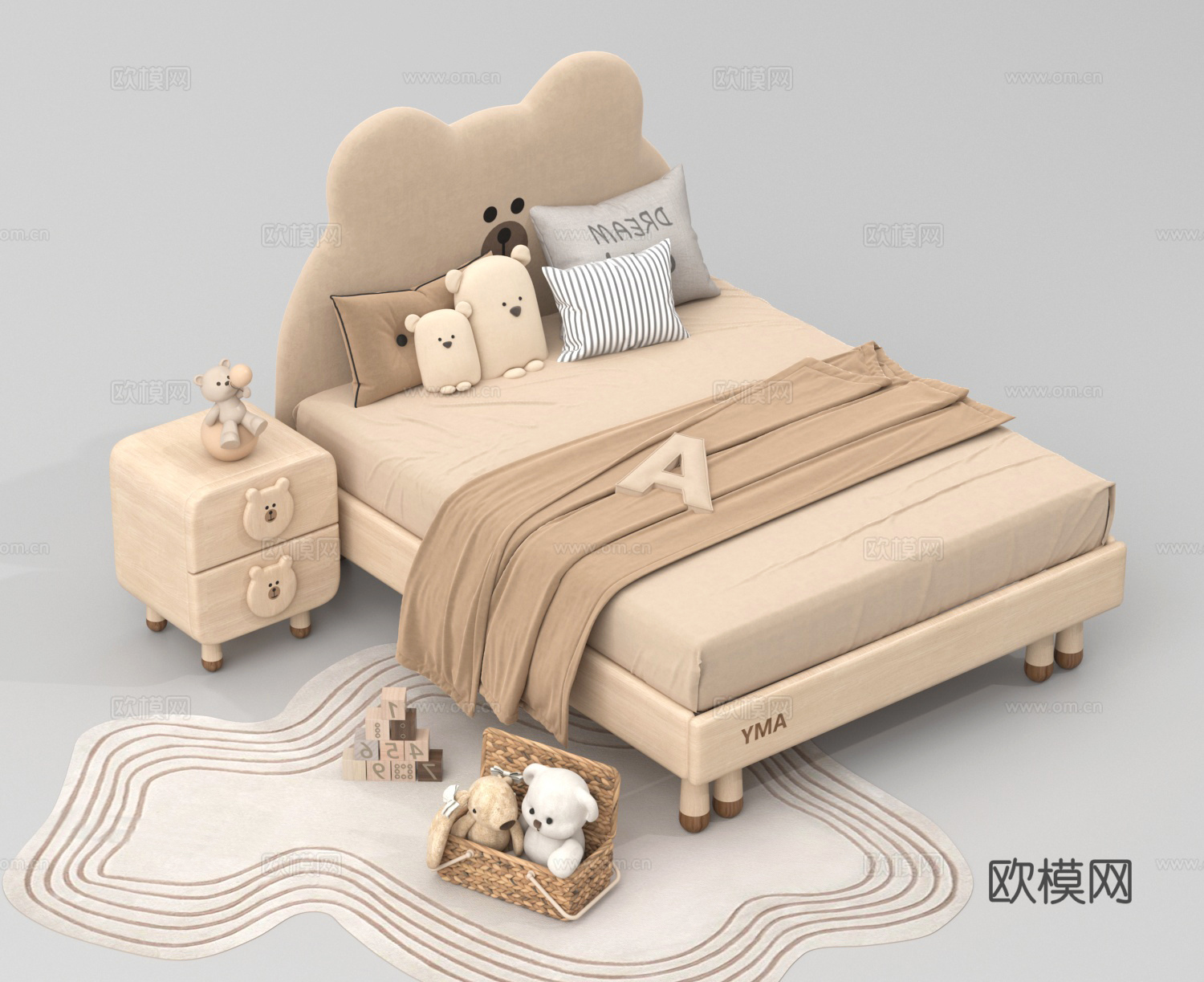 儿童床su模型