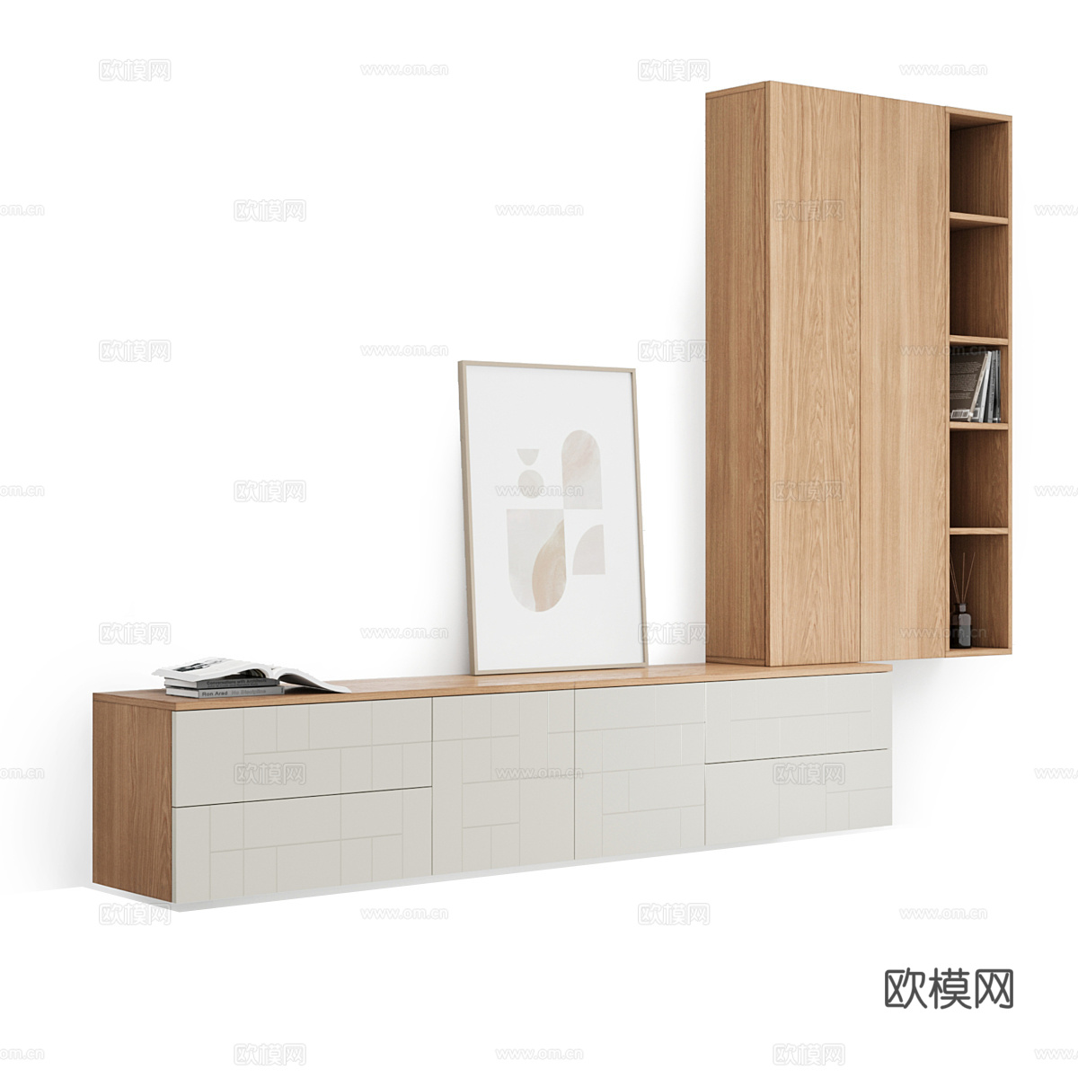 北欧简约装饰柜 装饰柜 边柜3d模型