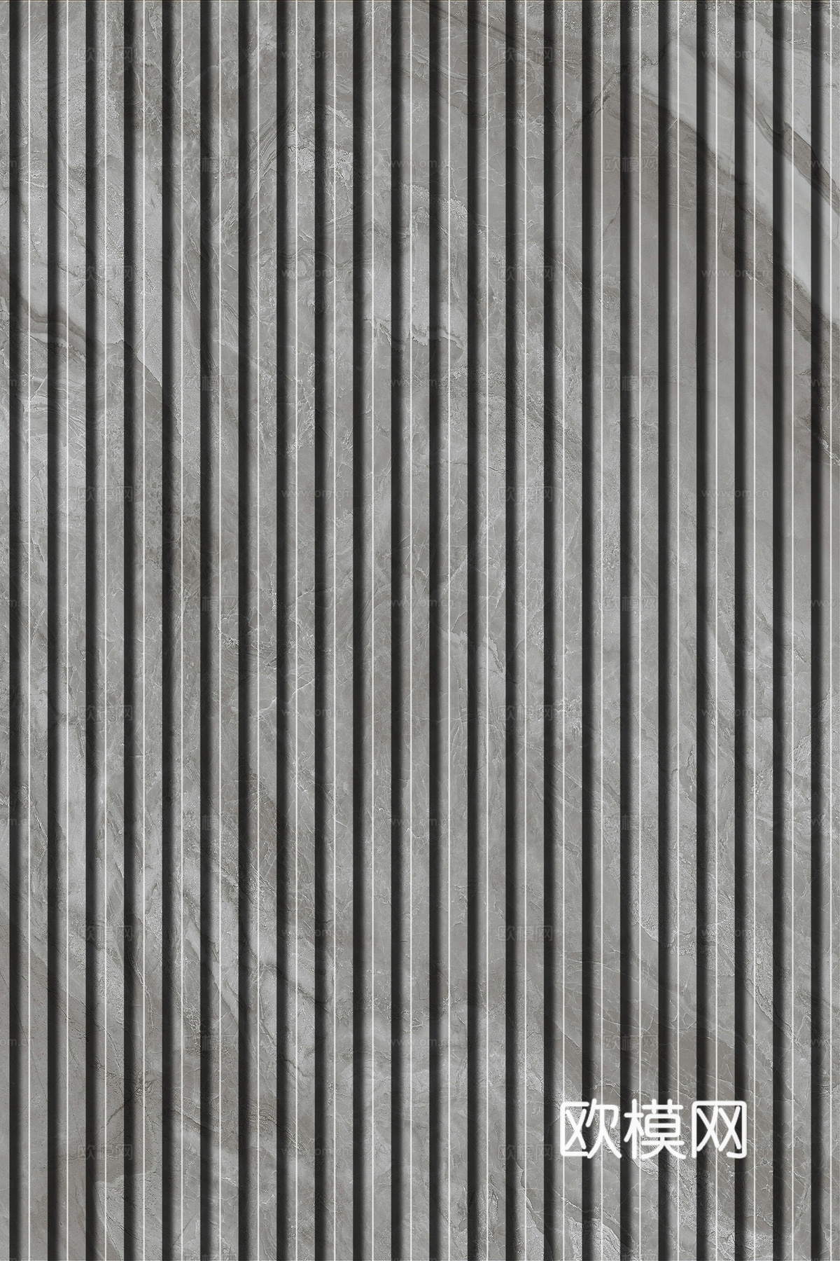 岩板大理石纹拉槽长城板格栅背景墙下载（渲染图3）