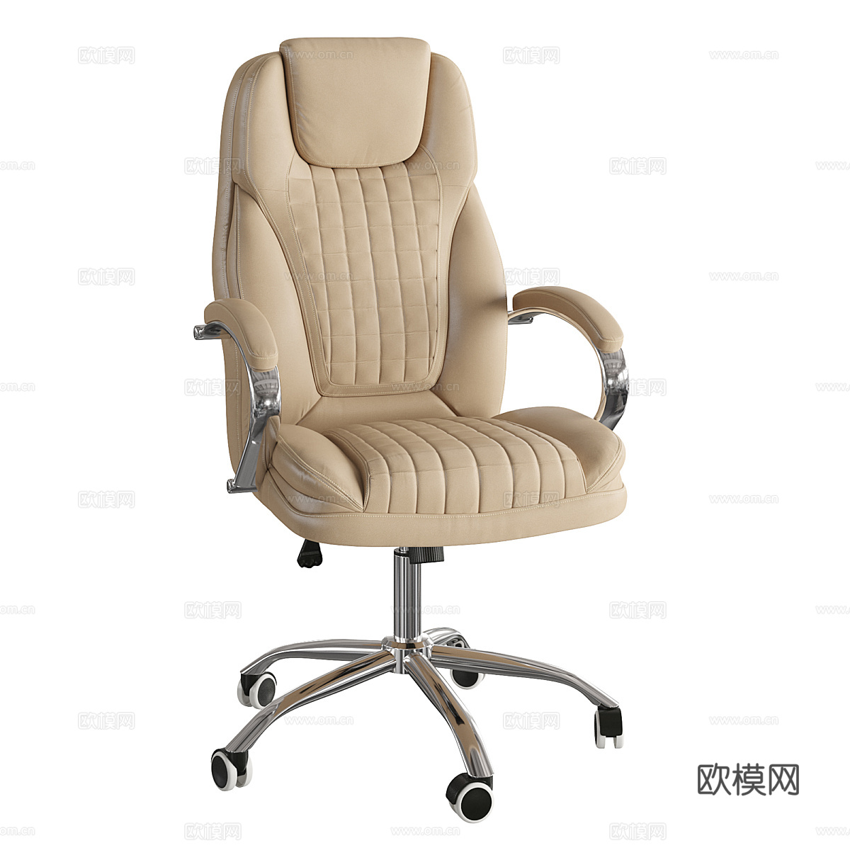 现代意式皮革办公椅3d模型
