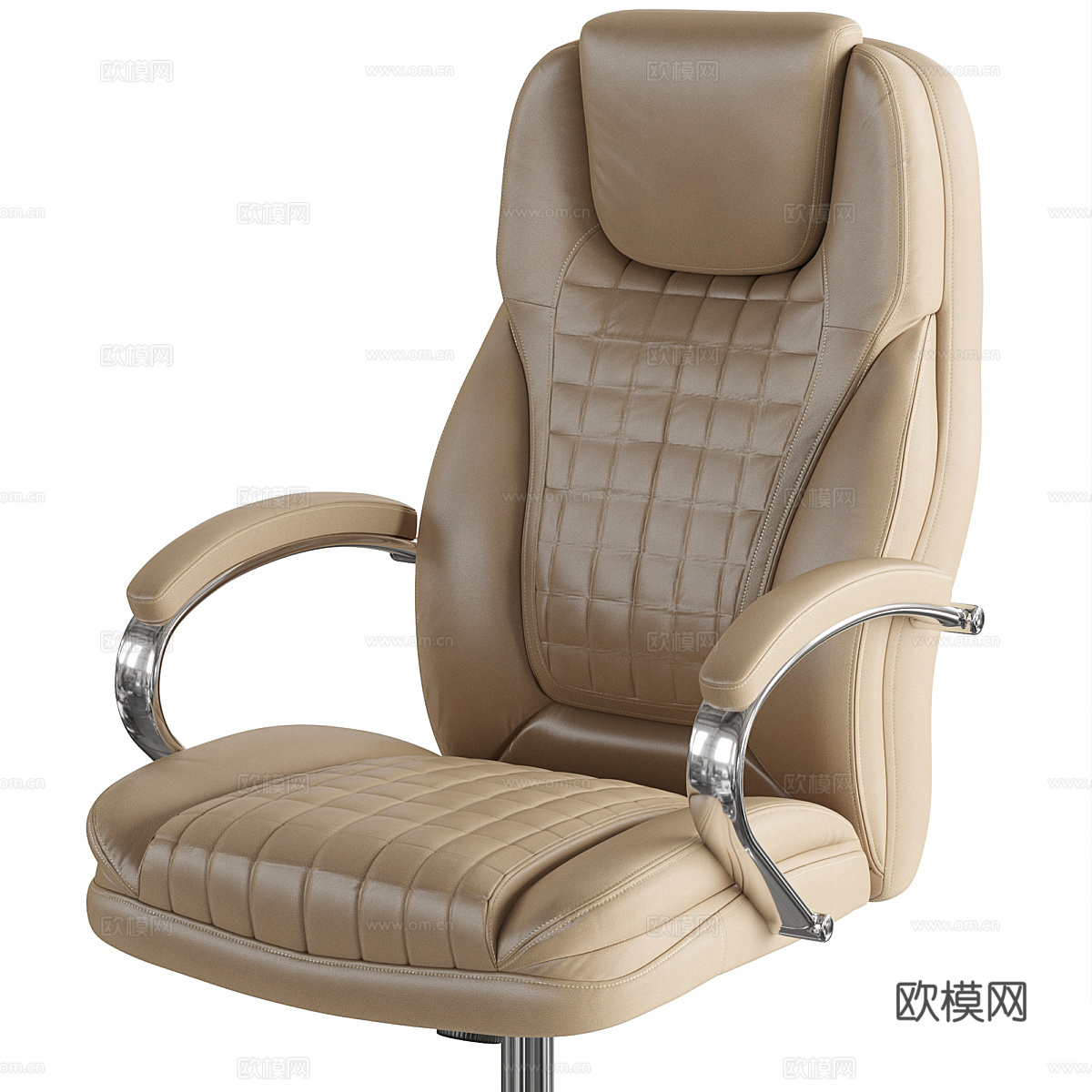 现代意式皮革办公椅3d模型