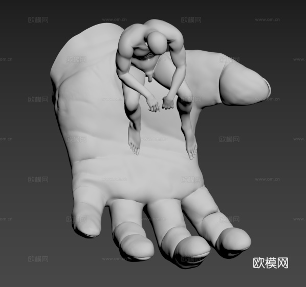 人物手掌雕塑3d模型
