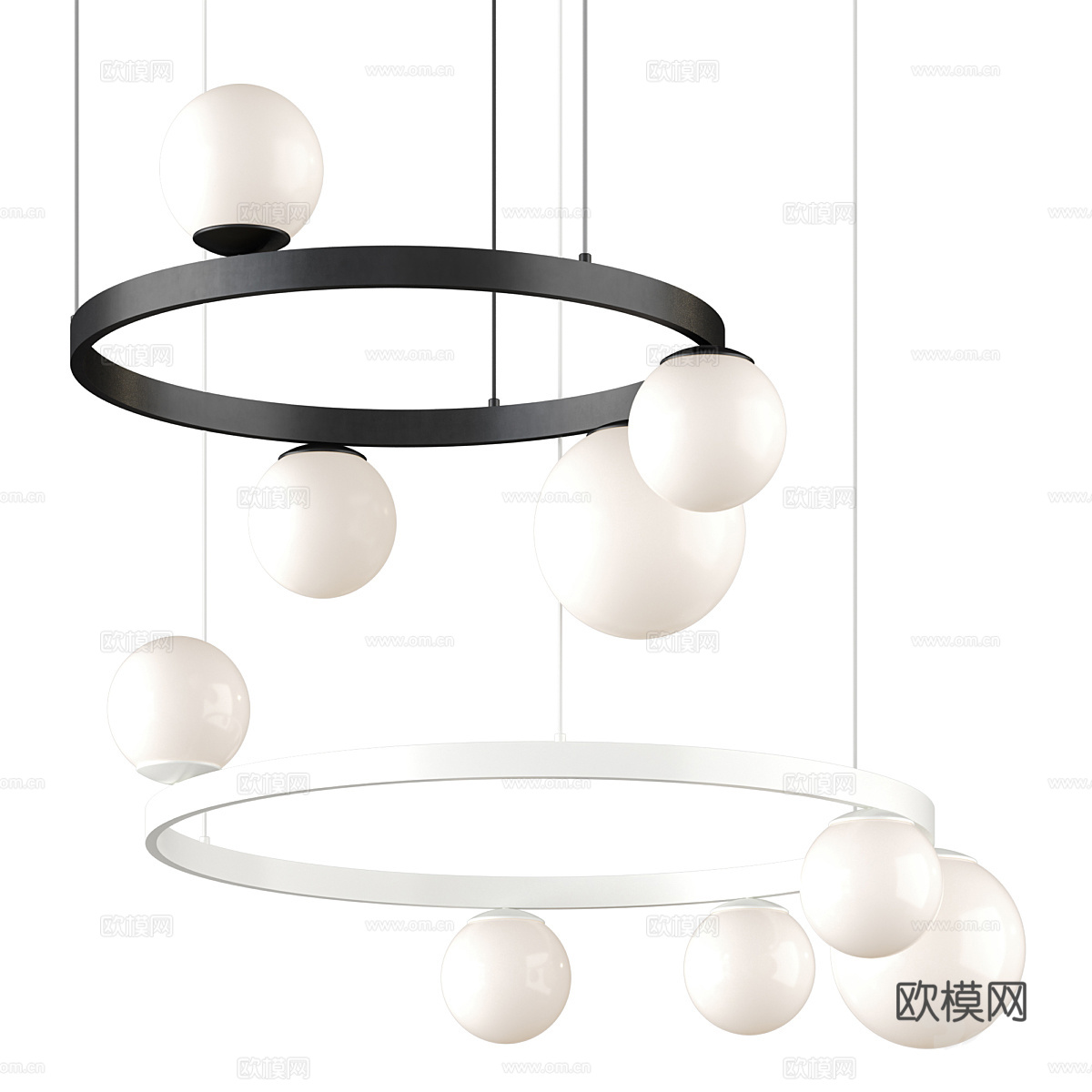 现代意式极简装饰吊灯3d模型