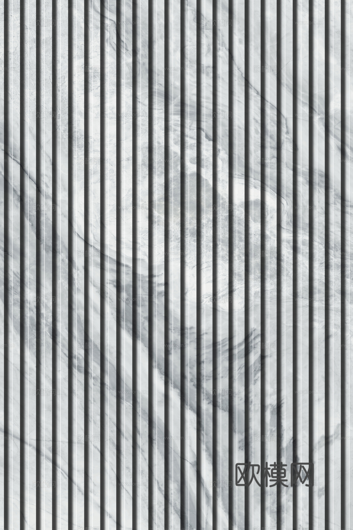 岩板大理石纹拉槽长城板格栅背景墙下载（渲染图4）