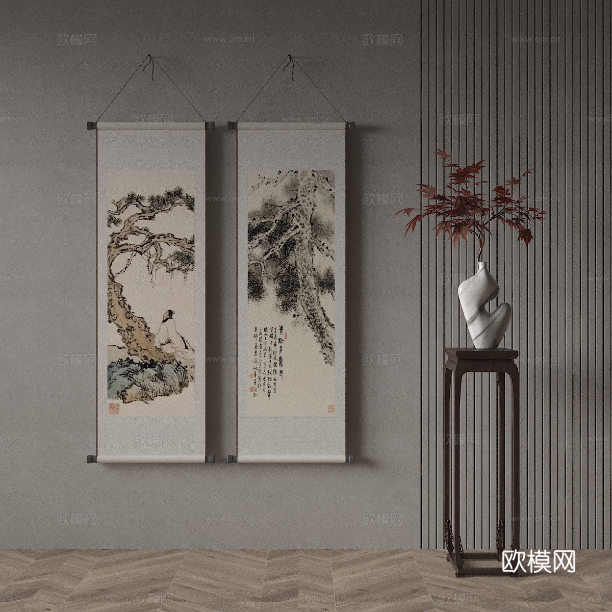 中式装饰画3d模型