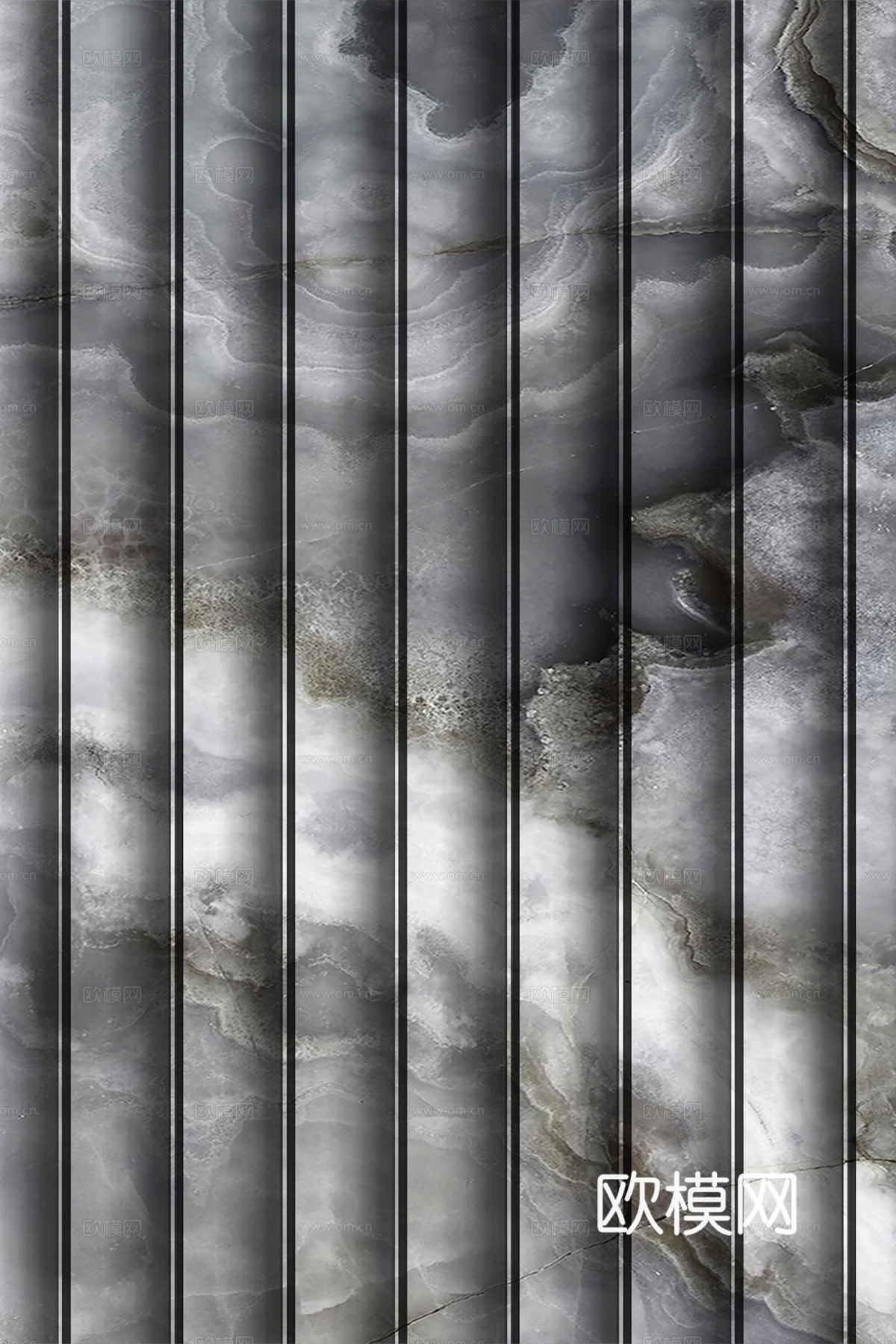 岩板大理石纹波浪艺术背景墙下载（渲染图1）