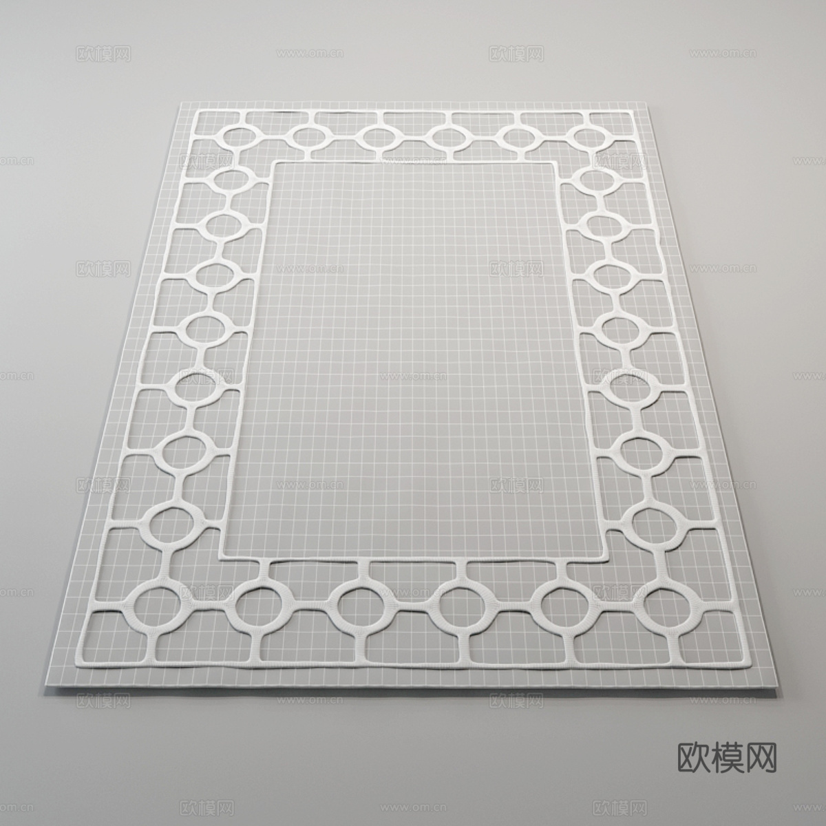 新中式布艺地毯3d模型