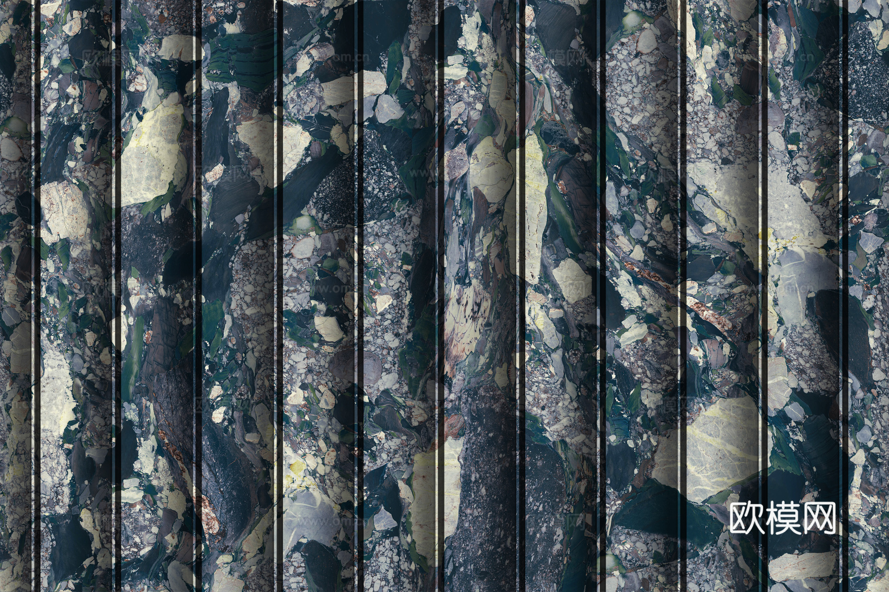 岩板大理石纹波浪艺术背景墙下载（渲染图7）